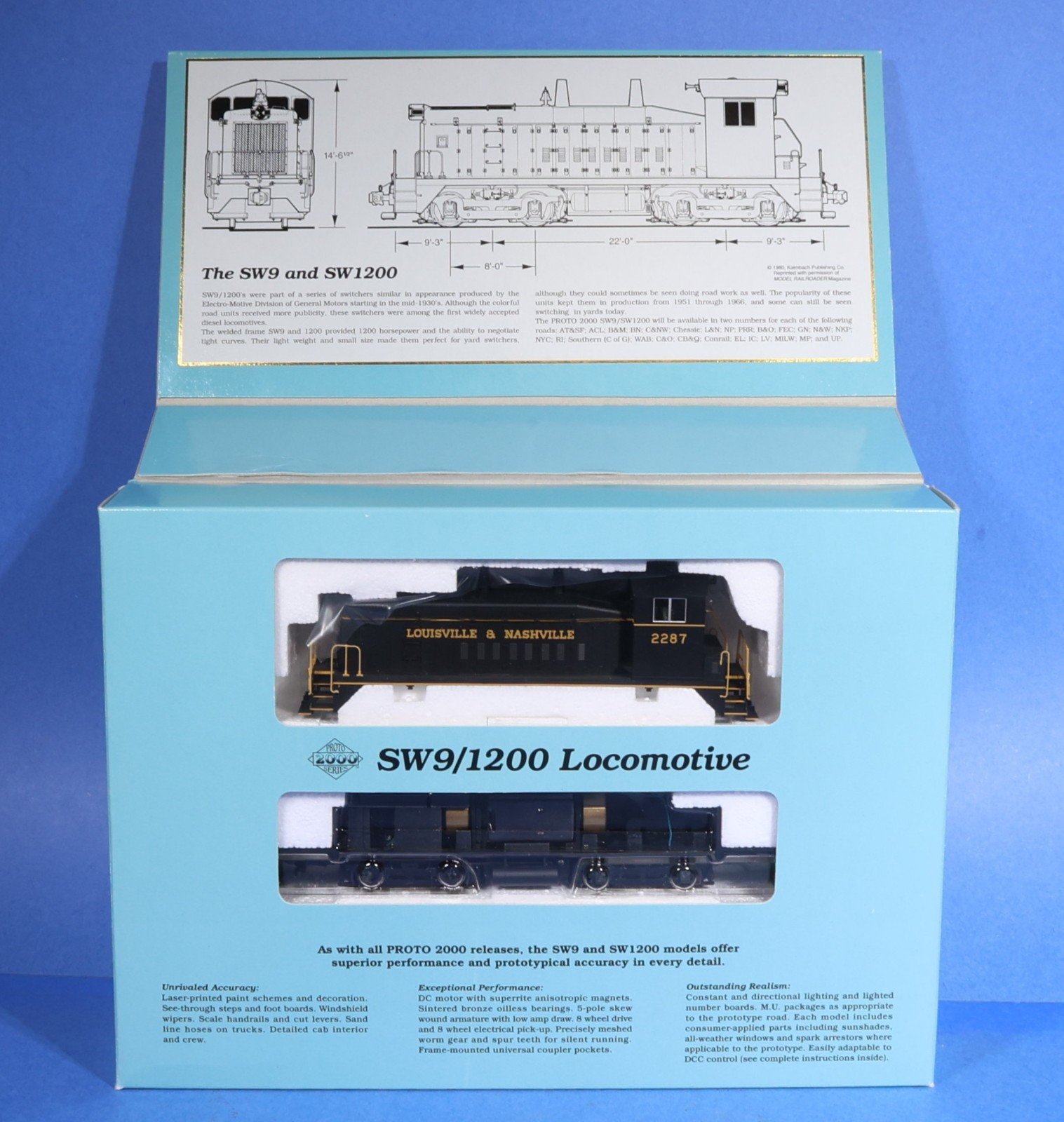 Proto 2000 HO Scale Louisville & Nashville 2287 SW9/1200 Diesel Engine 8835
