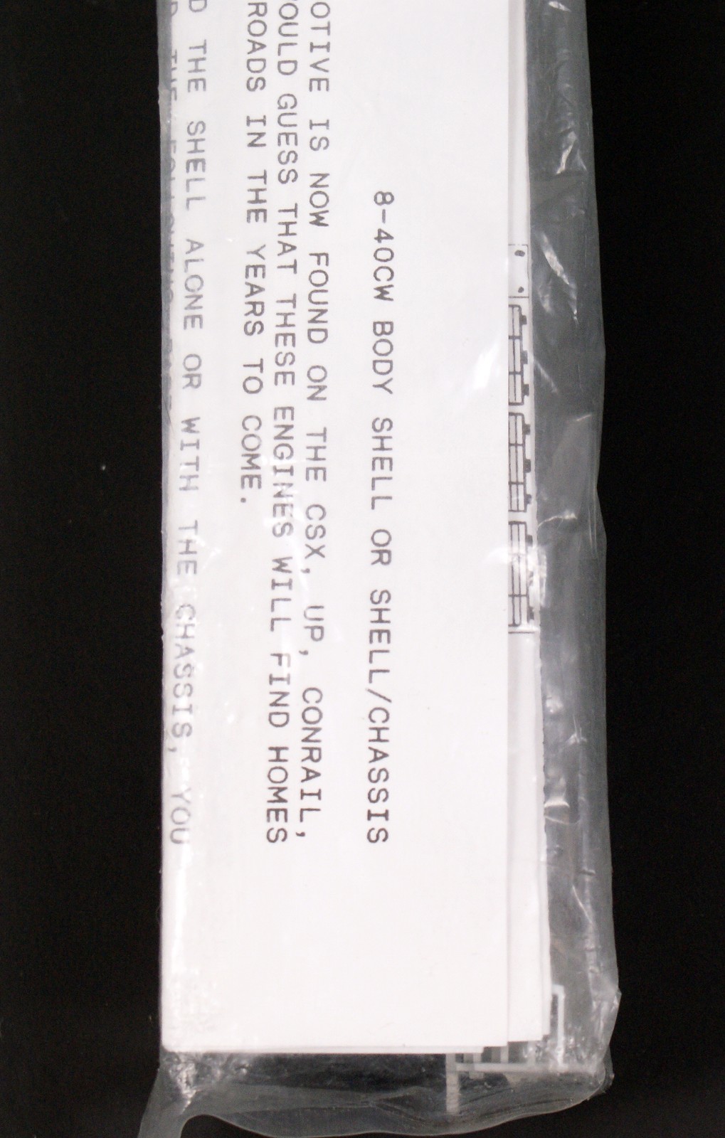 Rail Power Products Dash 8-40CW Undecorated Shell with Instructions, Sealed, NOS