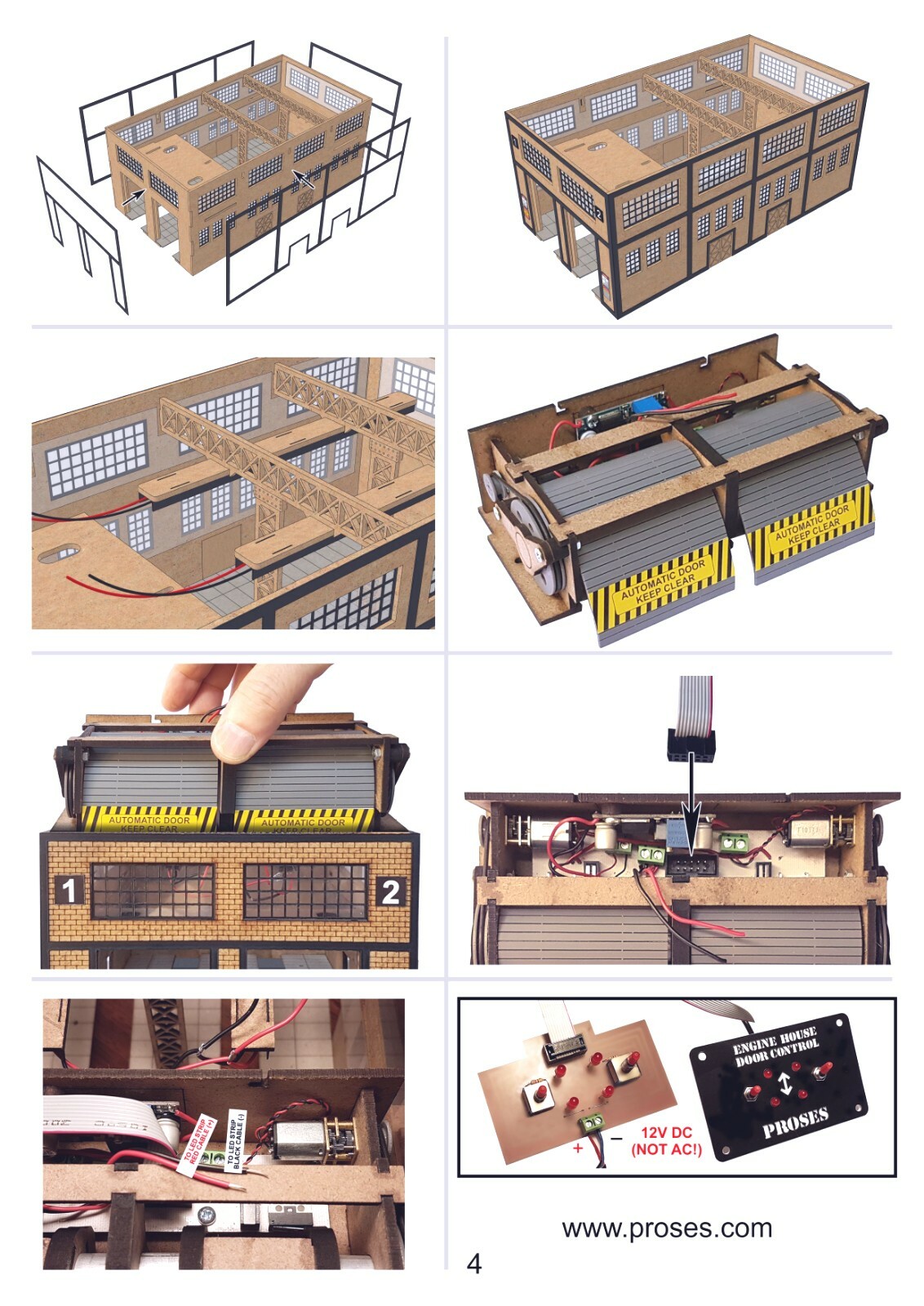 ENGINE HOUSE FOR DIESEL ENGINES W/MOTORIZED WORKING DOORS HO SCALE (see video)