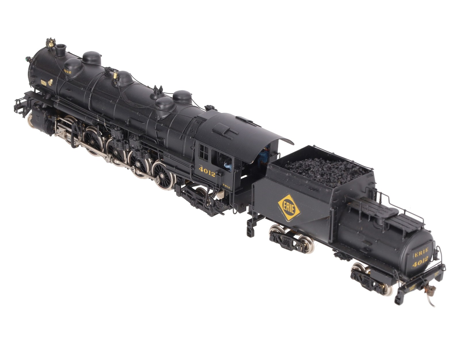 Alco Models S-124 HO Scale Brass Erie R-1 2-10-2 Steam Locomotive & Tender EX