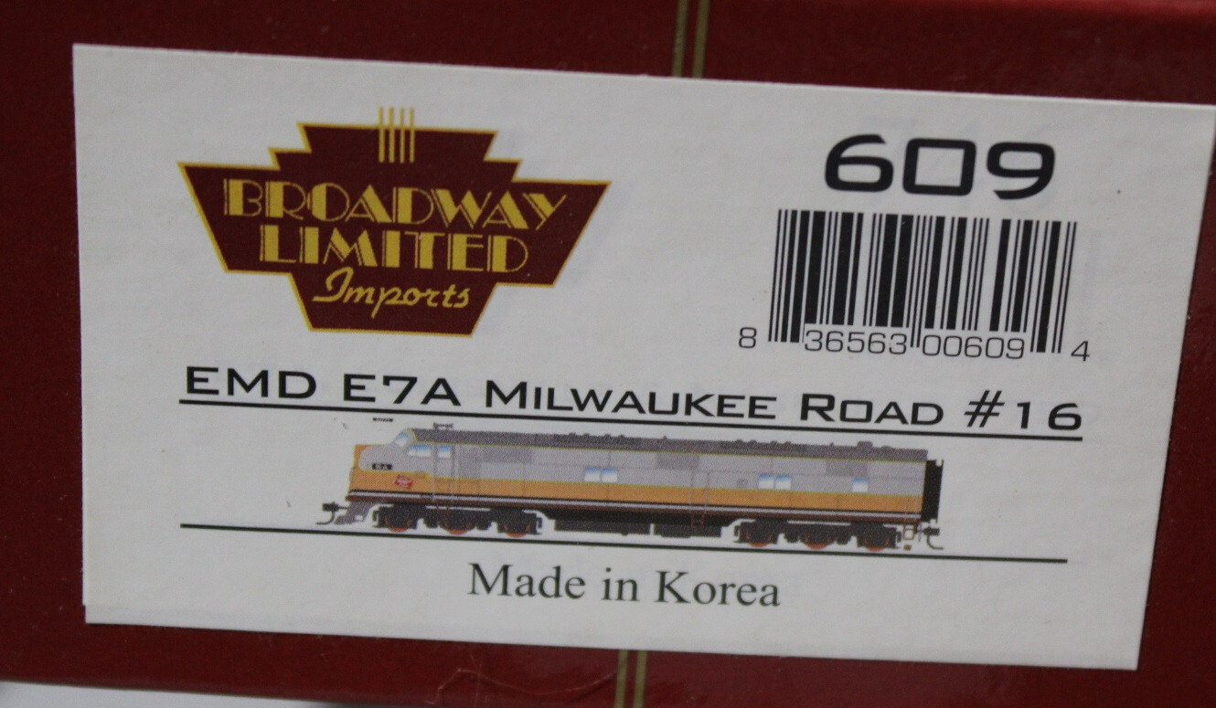 HO BROADWAY LIMITED 609 EMD E7A MILWAUKEE ROAD # 16A DCC SOUND