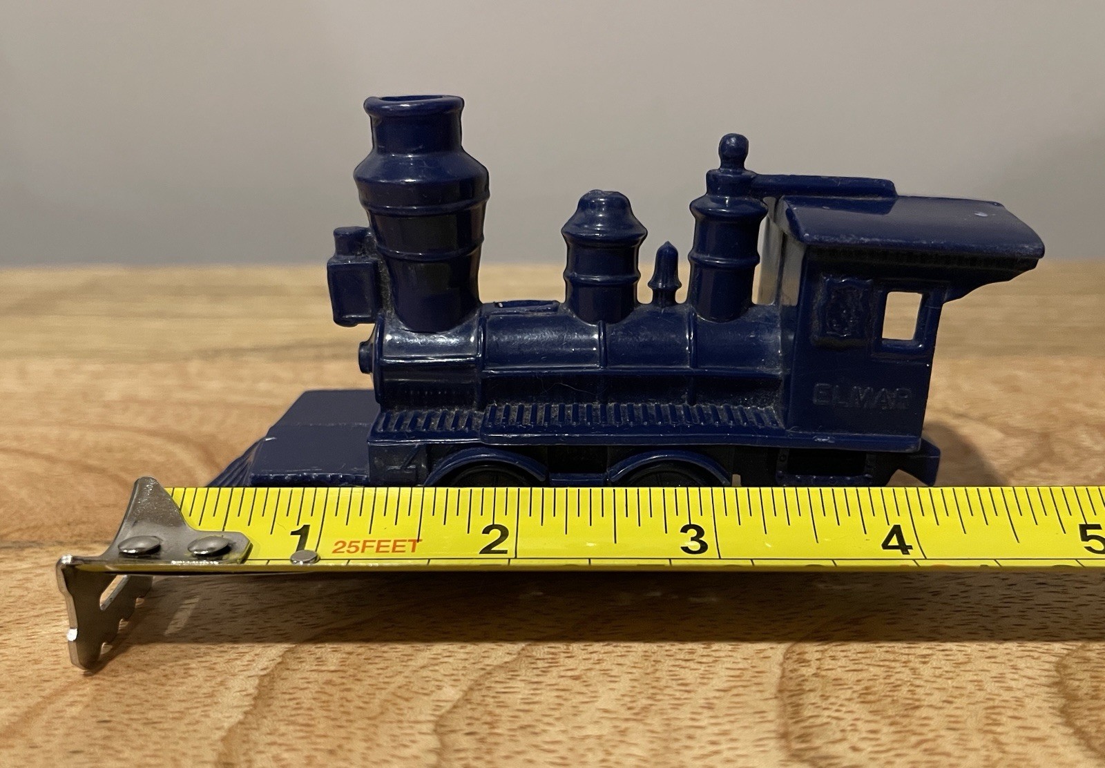 Vintage Hard Plastic El Mar Navy Steam Engine Locomotive Toy Train Whistle.