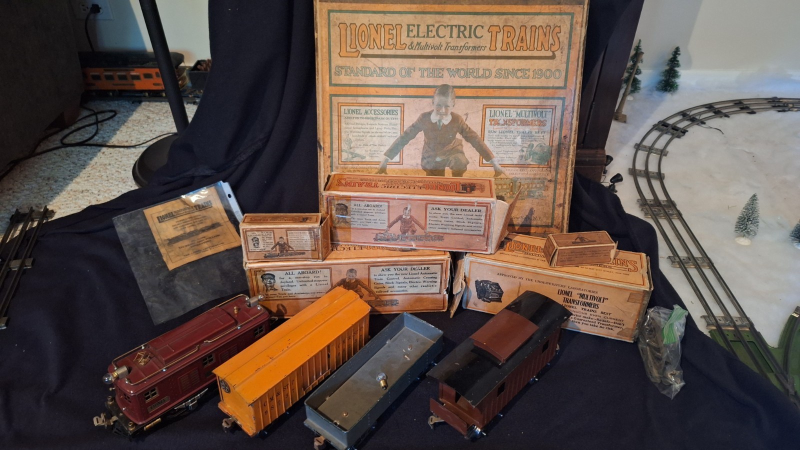 Prewar Lionel Standard Gauge Outfit 351 in OBs 8 Electric 112 114 117 Nice Set