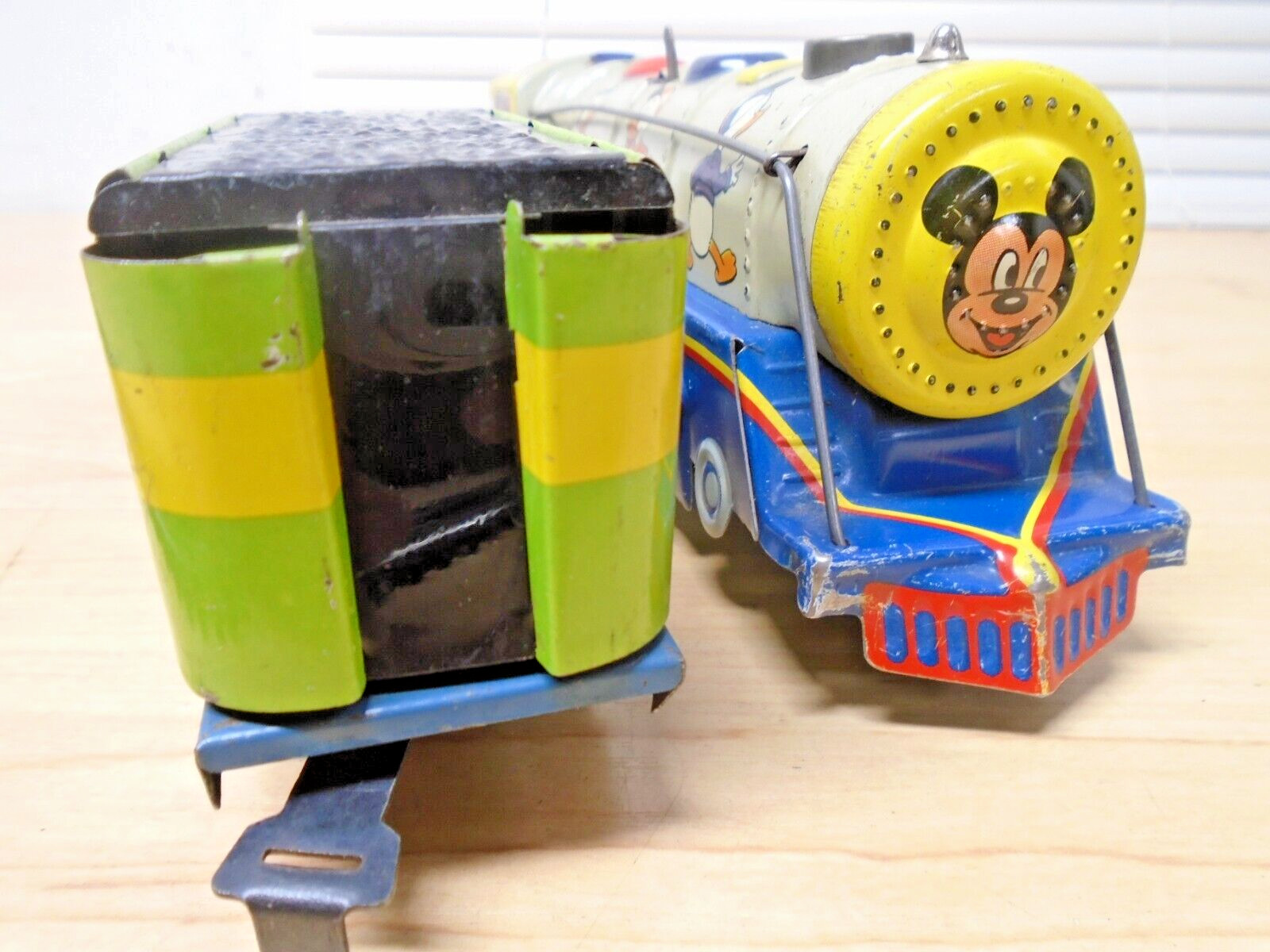 c50s Marx Disney Mickey Mouse O Ga Windup Loco 0-4-0 & Meteor Tender w/Key Runs