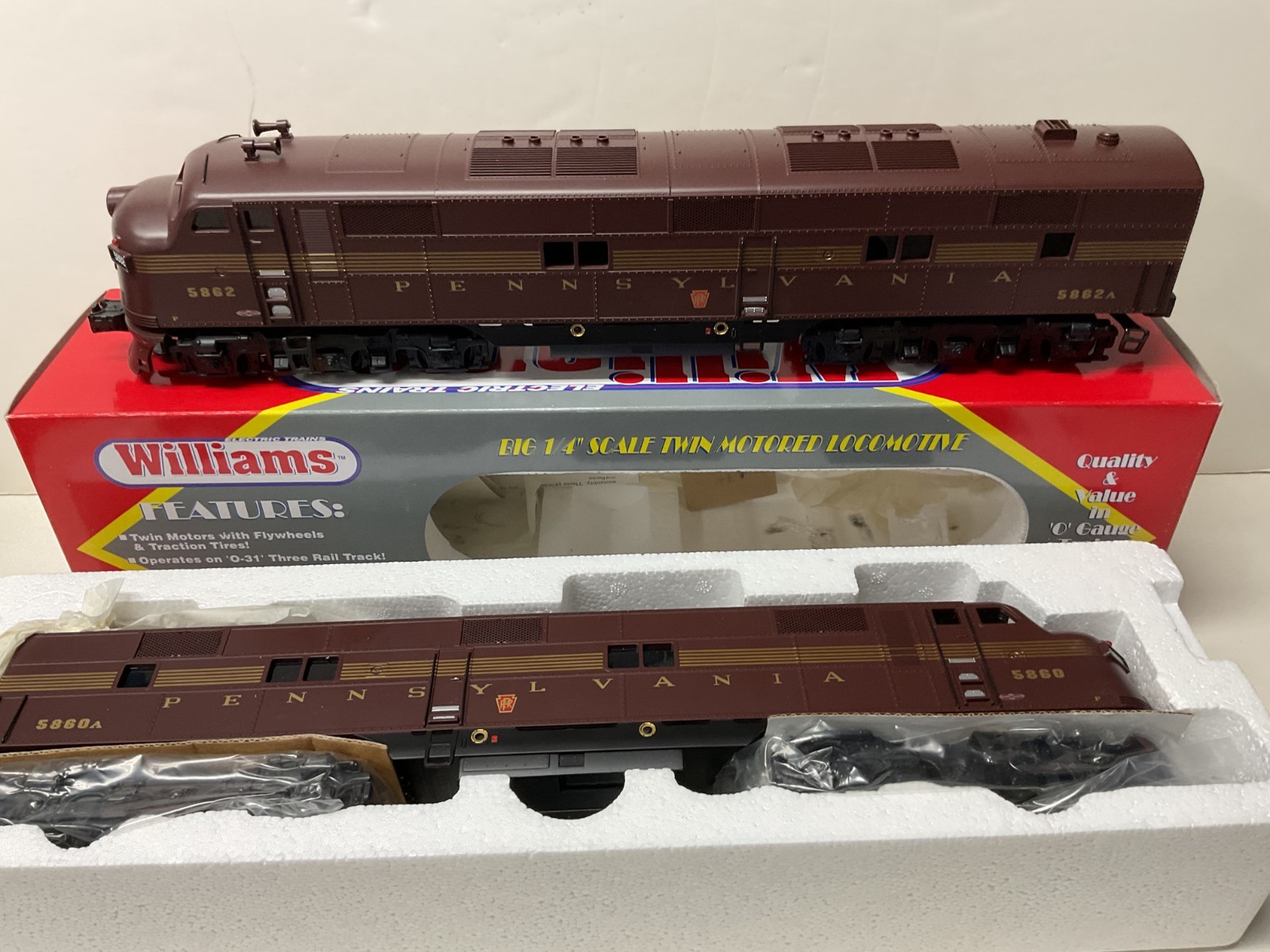 WILLIAMS 3 Rail O-Scale/Gauge #E71008 Diesel & Dummy E7 Pennsylvania PRR w/BOX