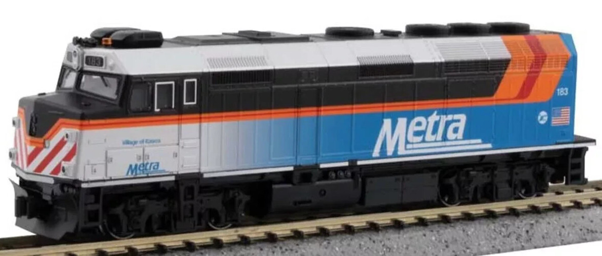 KATO 1769108 N SCALE EMD F40PH Chicago Metra 183 Itasca Ditch Lights 176-9108