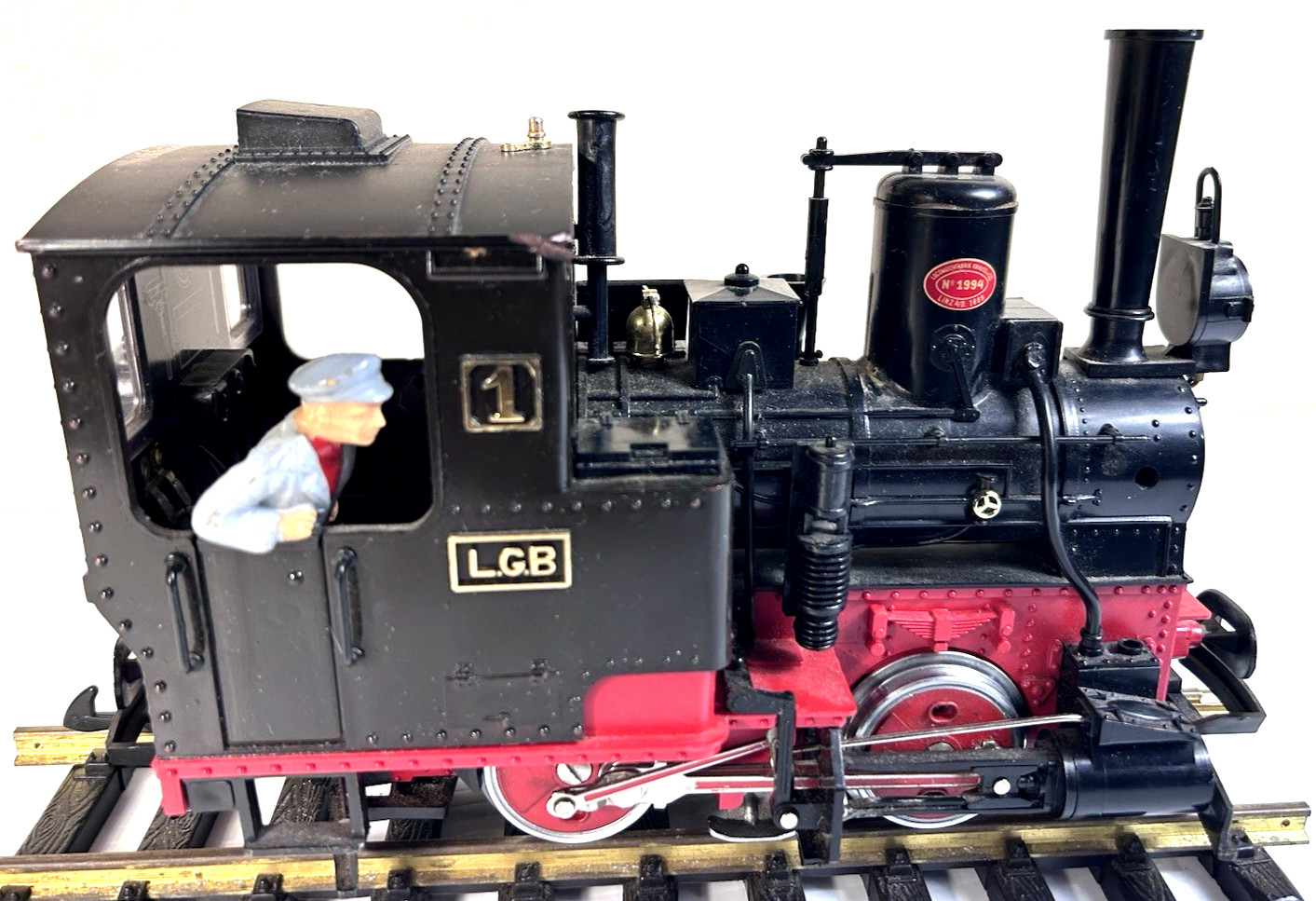 LGB 2010 0-4-0 STAINZ Black & Red Loco Switcher w/ Lights Engineer