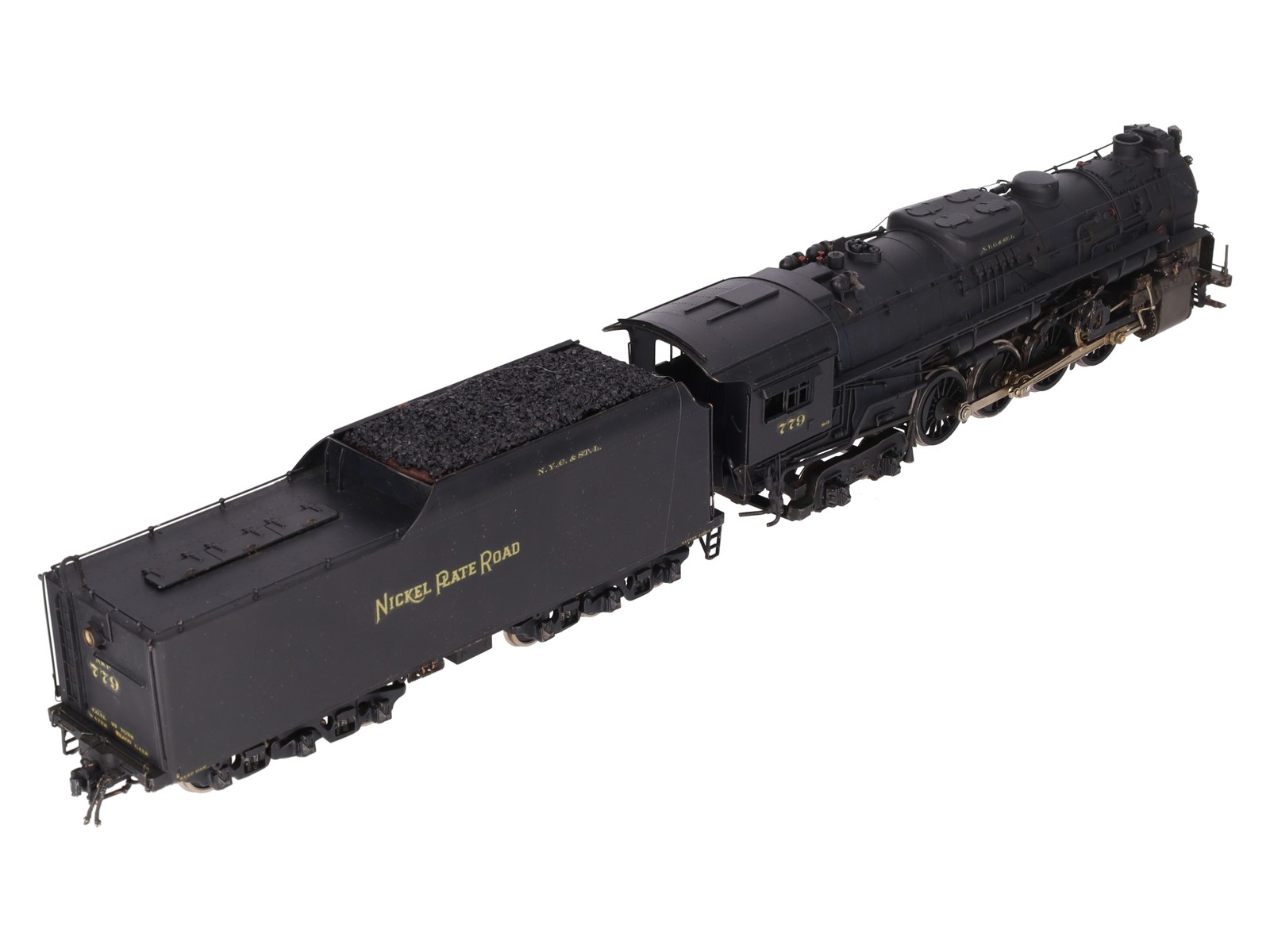 US Hobbies O 2-Rail Brass NKP 2-8-4 Steam Locomotive & Tender #779 – Painted/Box