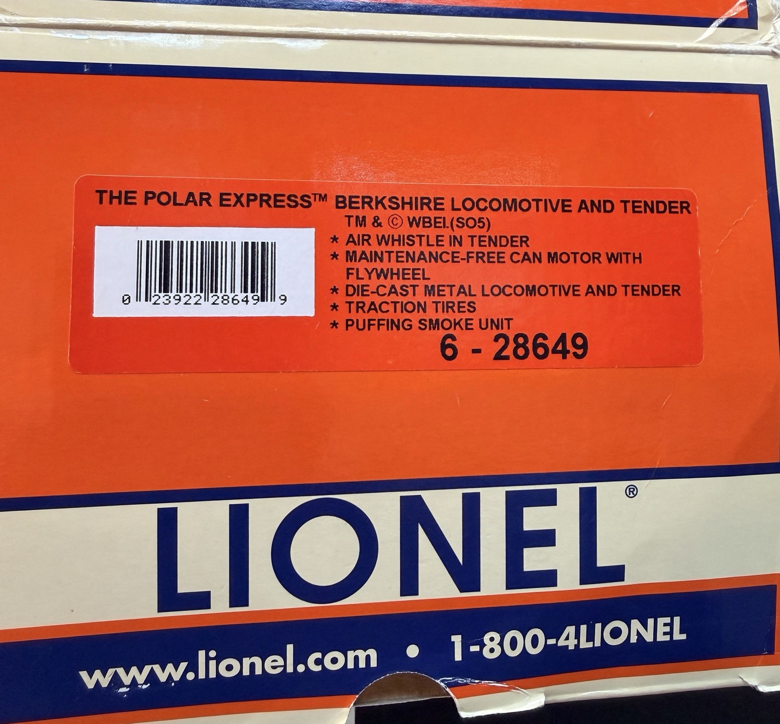 Lionel 6-28649 O Polar Express 2-8-4 Berkshire Steam Locomotive & Tender #1225