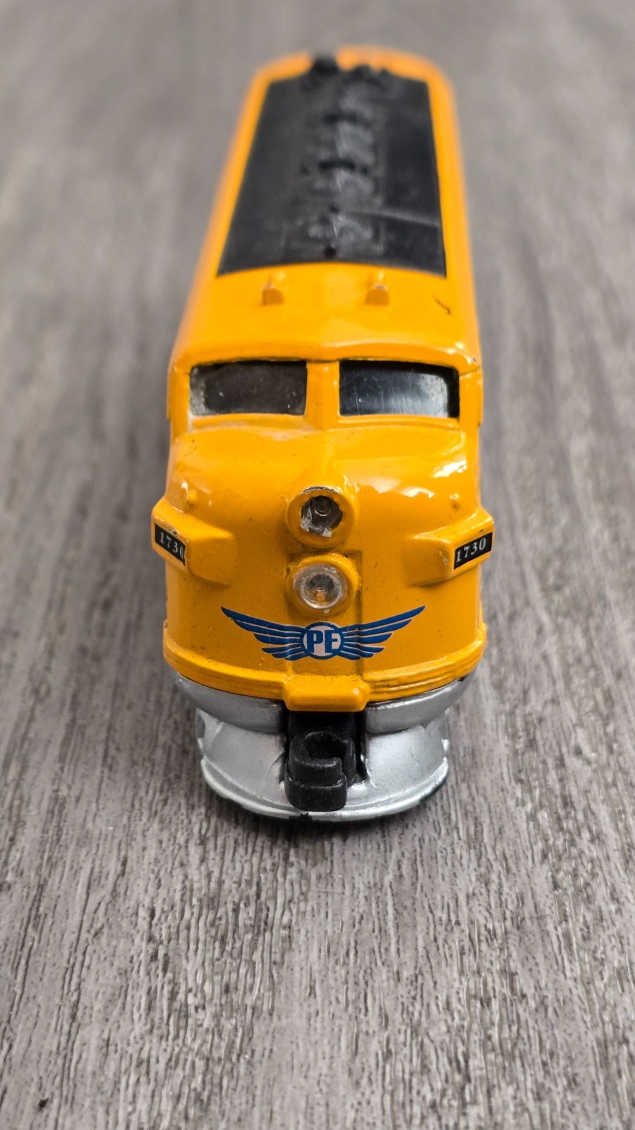 Vintage Pacific Express 1730 Pull Back Train Engine Diecast Toy HO Scale 6.5″
