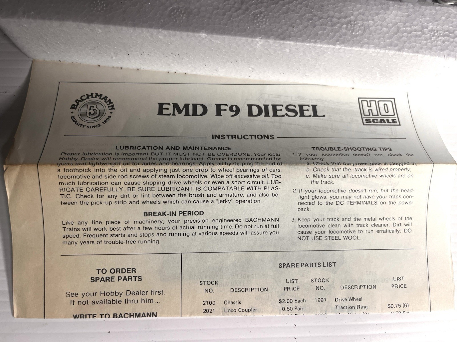 HO Scale Bachmann 61501 UP Union Pacific EMD F9 Diesel Locomotive #1468