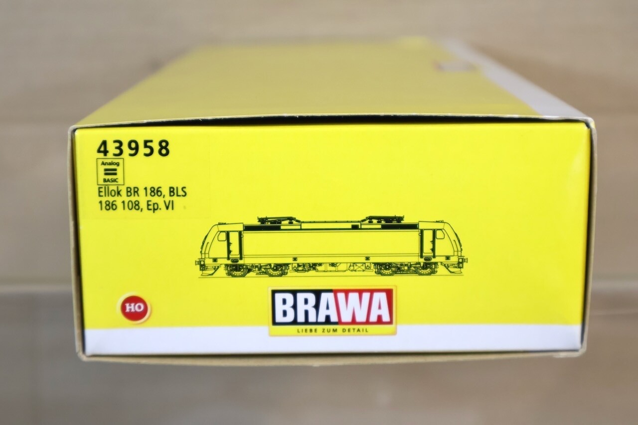 BRAWA 43958 SBB CFF BLS CARGO CLASS BR 186 108 E-LOK ELECTRIC LOCOMOTIVE on