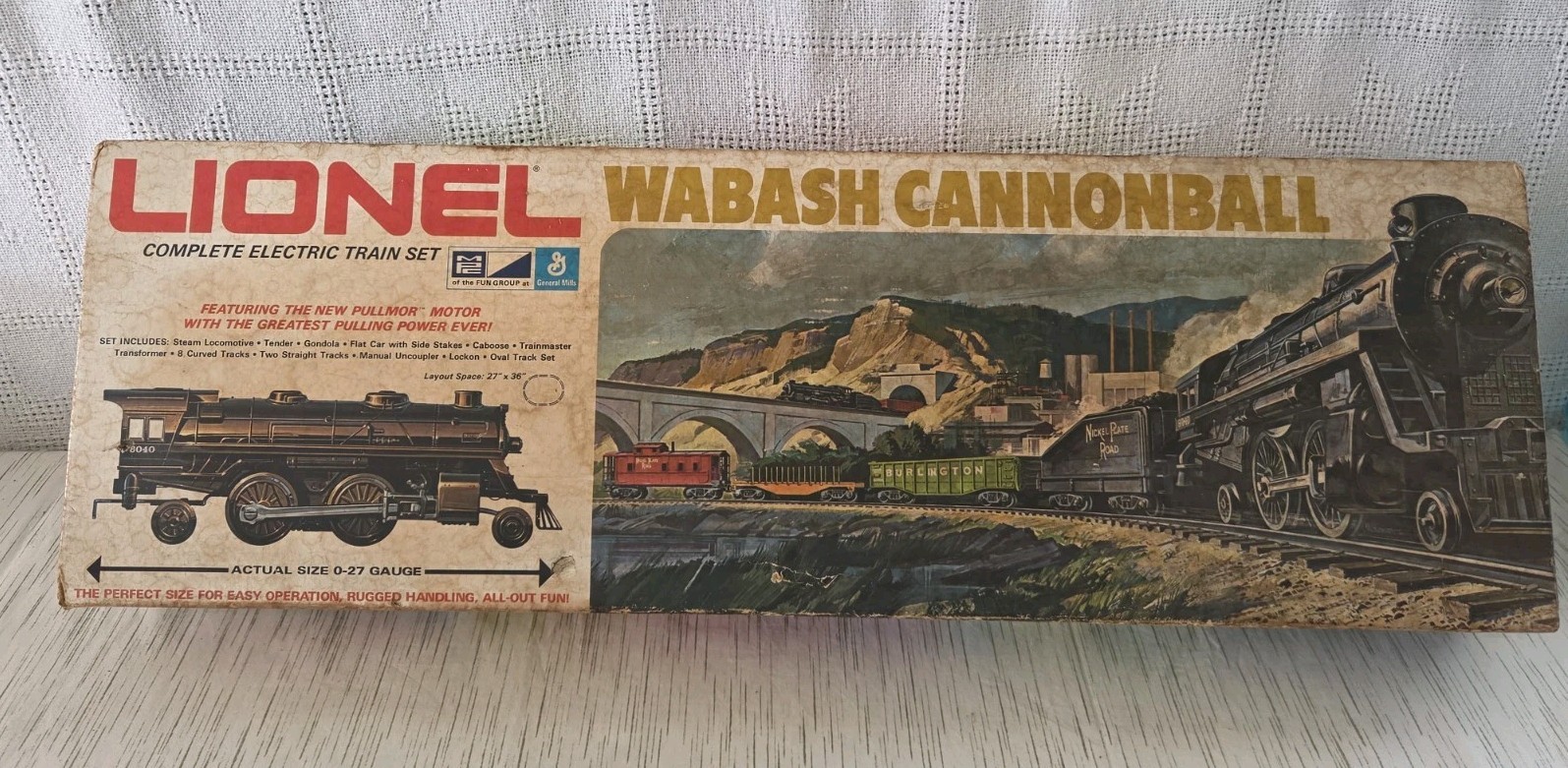 Vintage 0-27 Gauge Lionel Wabash Cannonball Electric Train Set #6–1081 W/Box