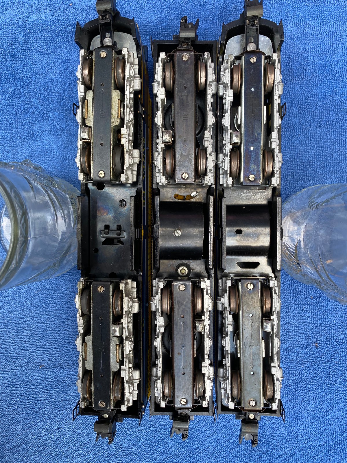 AMERICAN FLYER 484-485-486 ABA SANTA FE FREIGHT LOCOMOTIVES 2 MOTORS HORN & ROAR