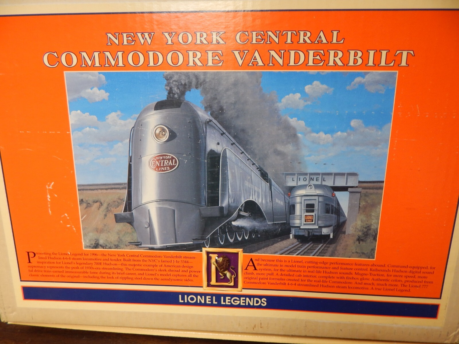 LIONEL 6-118045 NYC COMMODORE VANDERBILT ENGINE & TENDER USED VERY LITTLE IN BOX