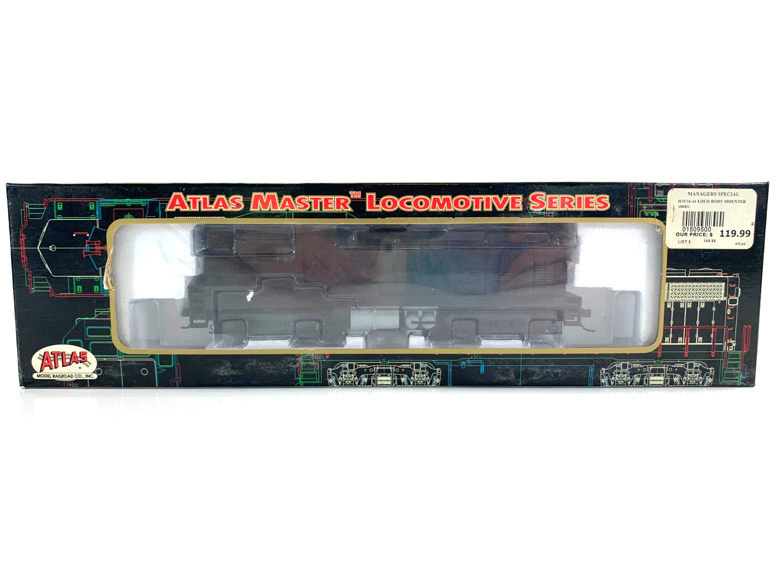 Atlas Master 9500 Undecorated (Painted Black Shiny) H15/16-44 Loco, HO scale