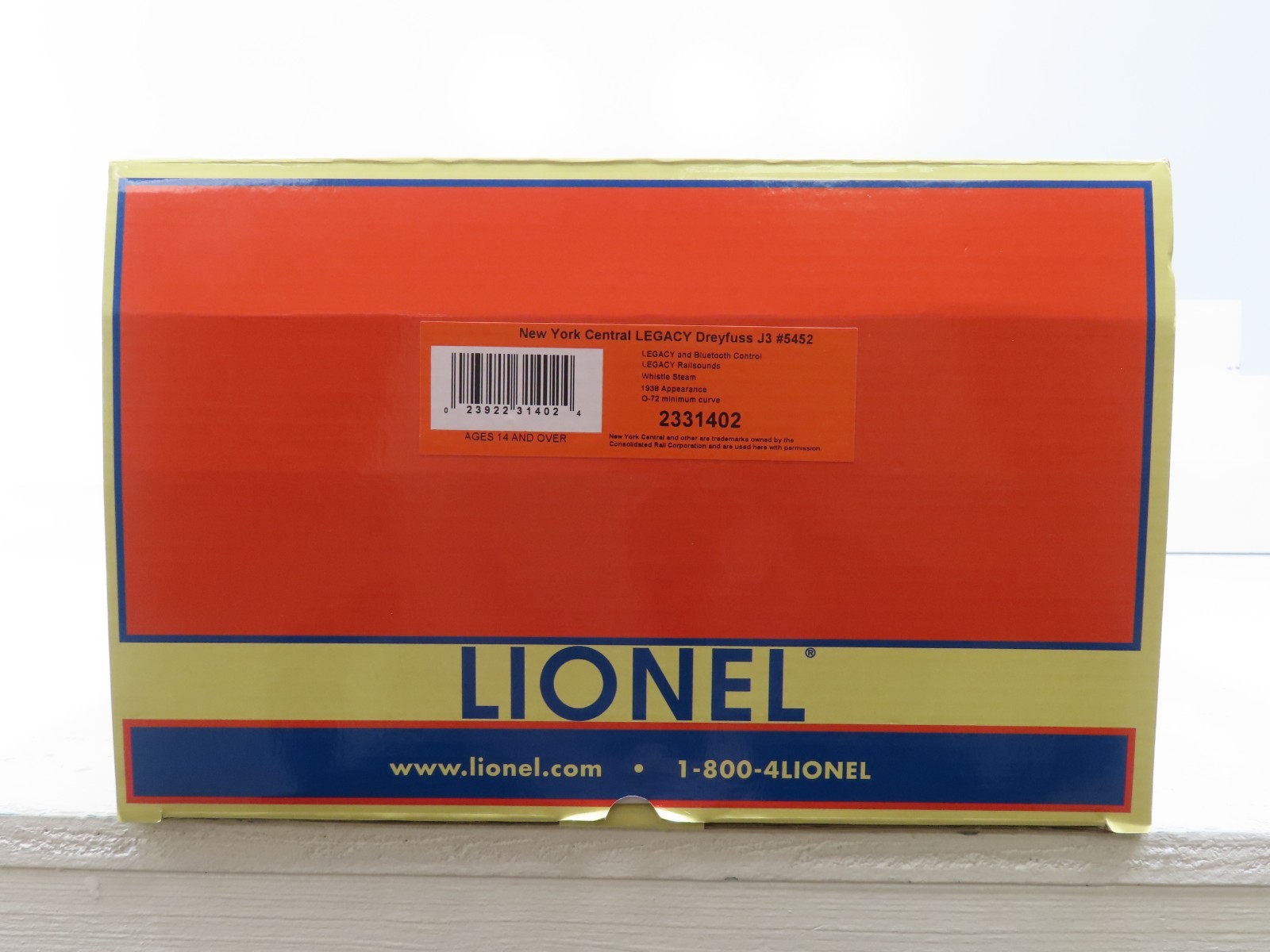 Lionel 2331402 NYC Legacy Dreyfuss J3 #5452 Test Run Only