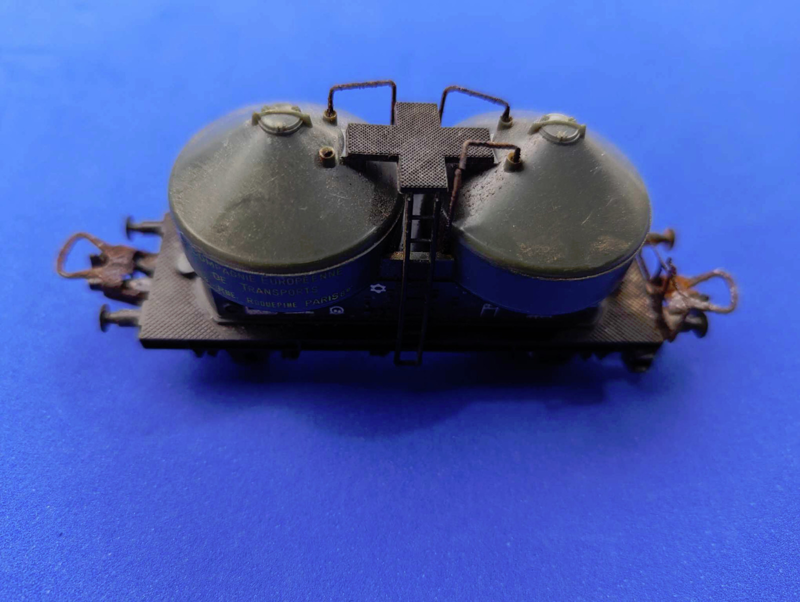 TRAIN WAGON SINGLE METAL AXLE METAL WHEELS GREYHOPPER TYPE 2013 EB00045 BIN 018