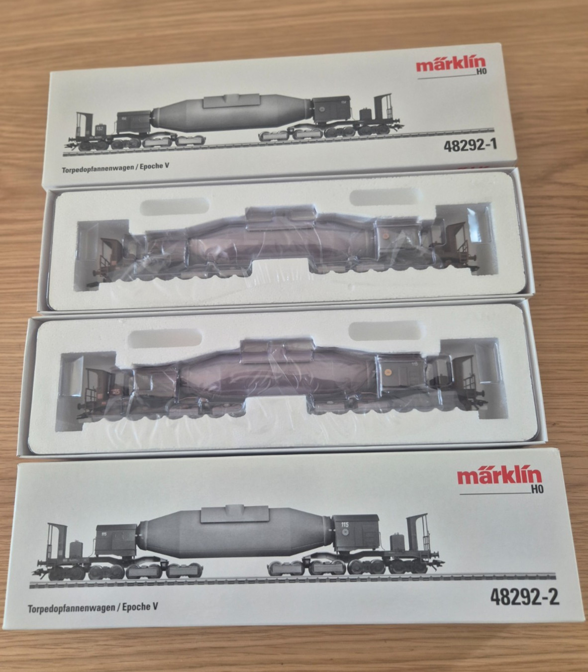 MäRKLIN HO 48292 SET WITH TWO TORPEDO LADLE CARS TYP 8008 EUH BRAND NEW