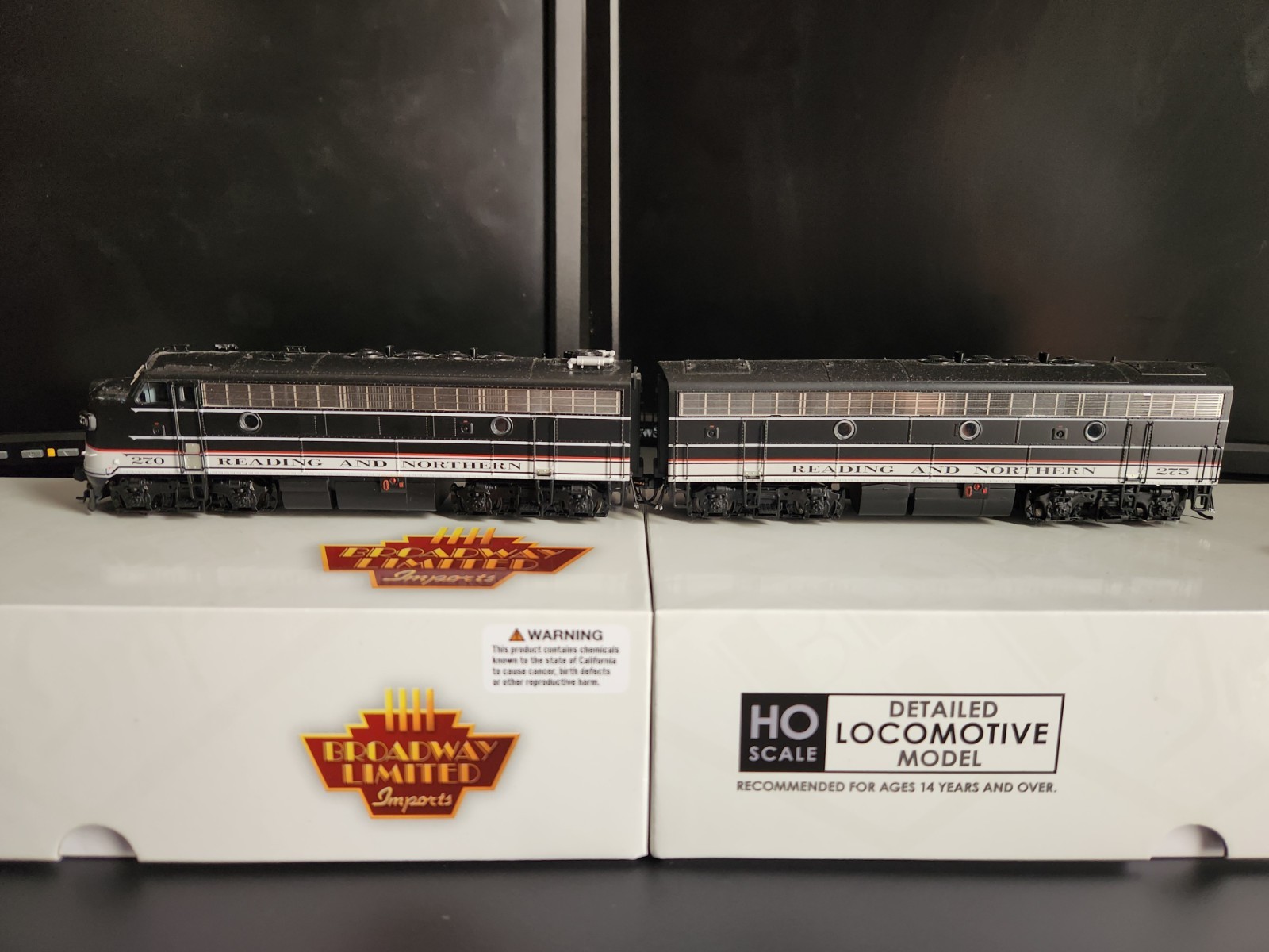 Broadway Limited Imports HO scale RBMN F9A 270 And F7B 275 Stealth Locomotives