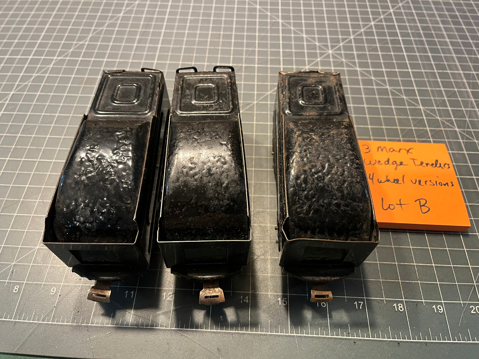Marx Train THREE (3) MARLINES METAL 951 NYC WEDGE TENDER Tin Litho LOT B