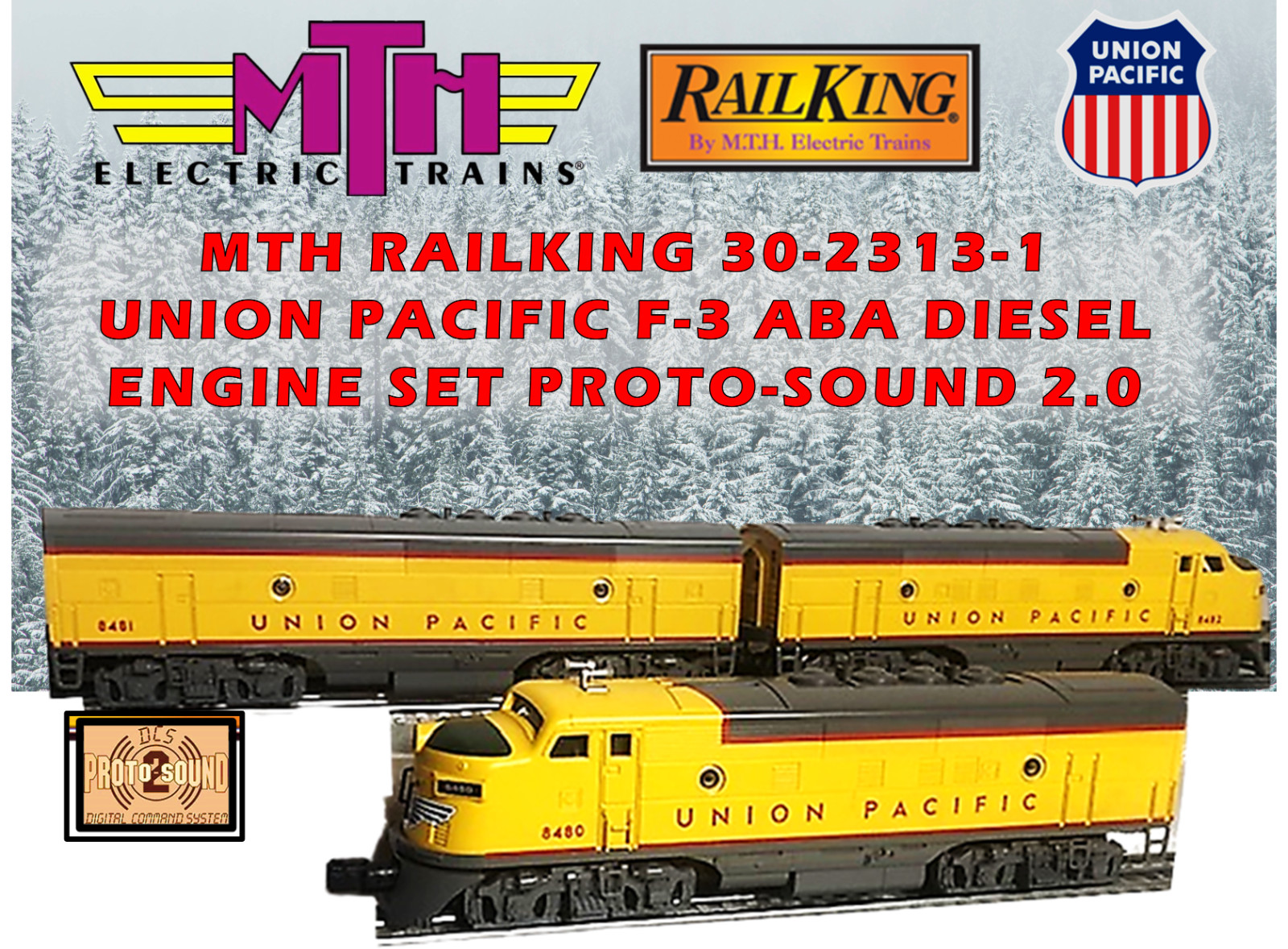MTH 30-2313-1 UNION PACIFIC F3 ABA PROTO 2 DCS DUAL MOTORS IN LEAD “A” VERY NICE