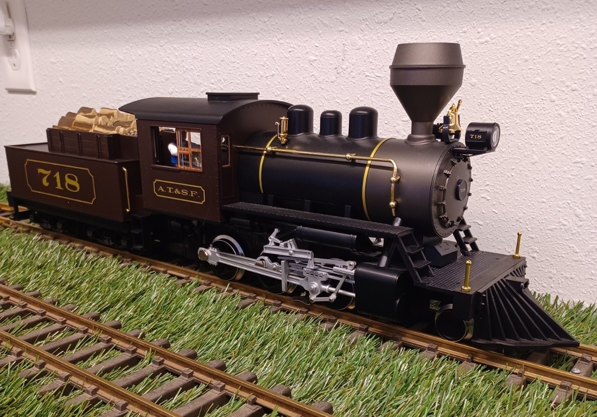Piko 38238 G Santa Fe Mini-Mogul Steam Locomotive with Tender #718