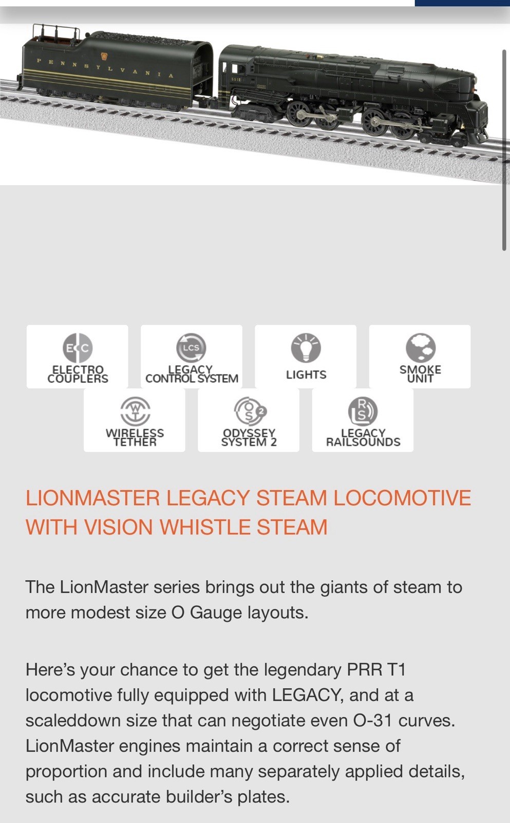 Lionel Lionmaster Legacy T-1 Duplex #5511