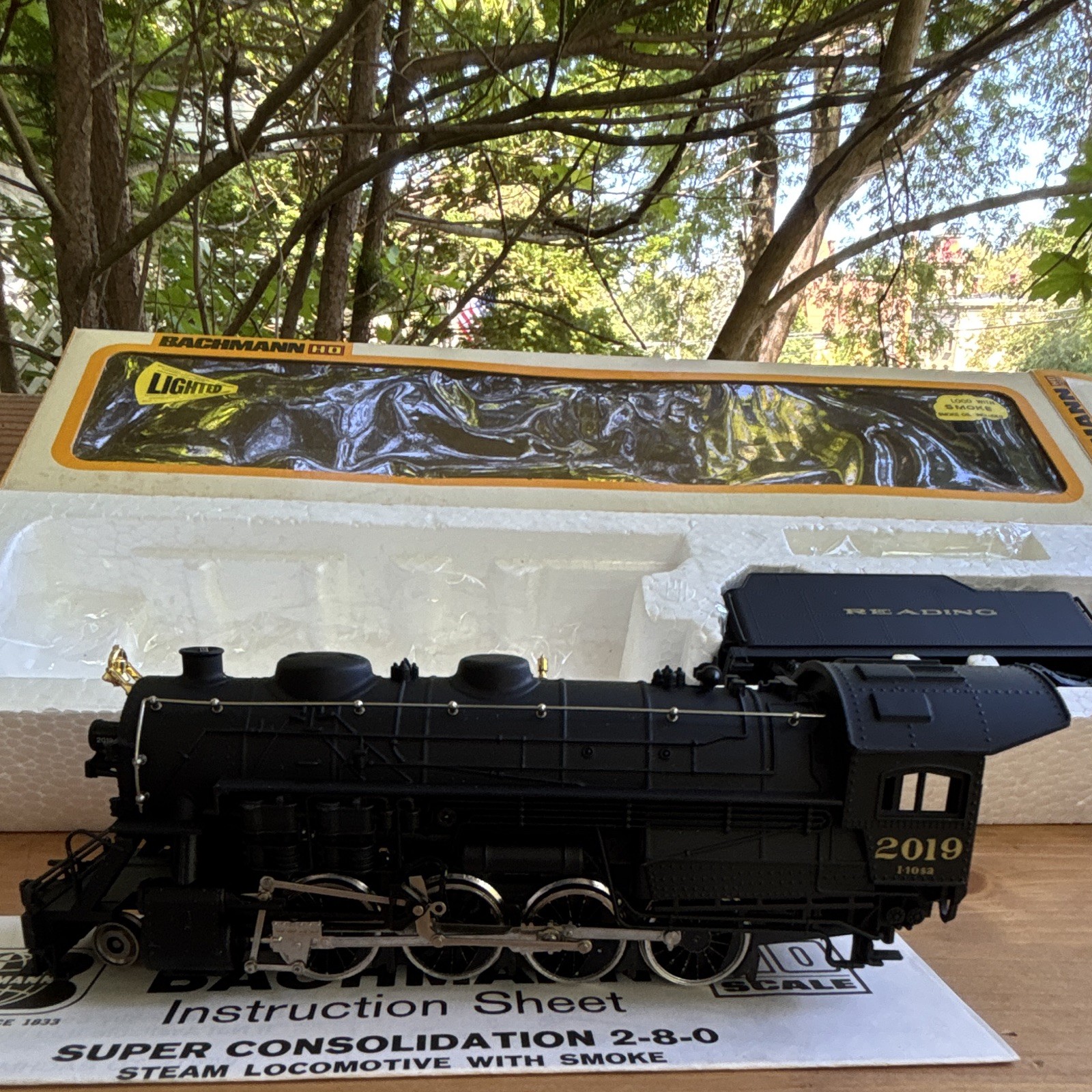 Bachmann HO Reading 2-8-0 Steam Loco DC Analog 2-Rail Light Smoke 0650