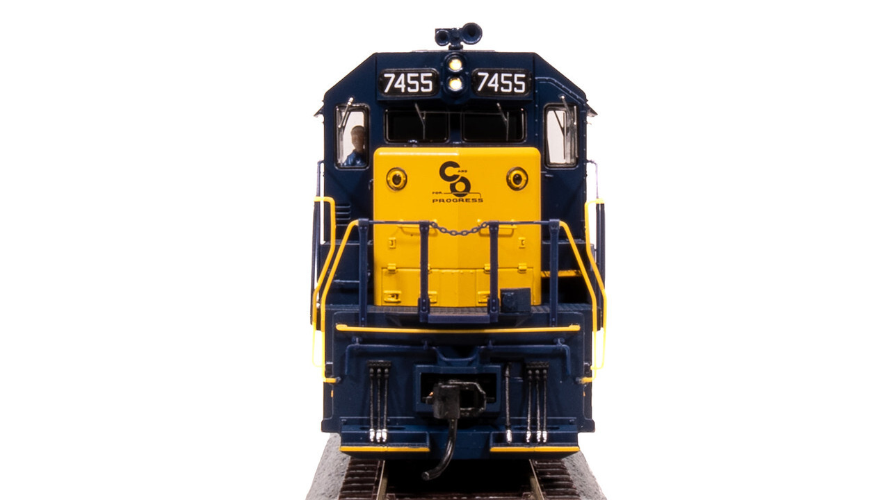Broadway Limited 9033 HO Scale C&O EMD SD40 Blue/Yellow No-Sound Diesel #7462