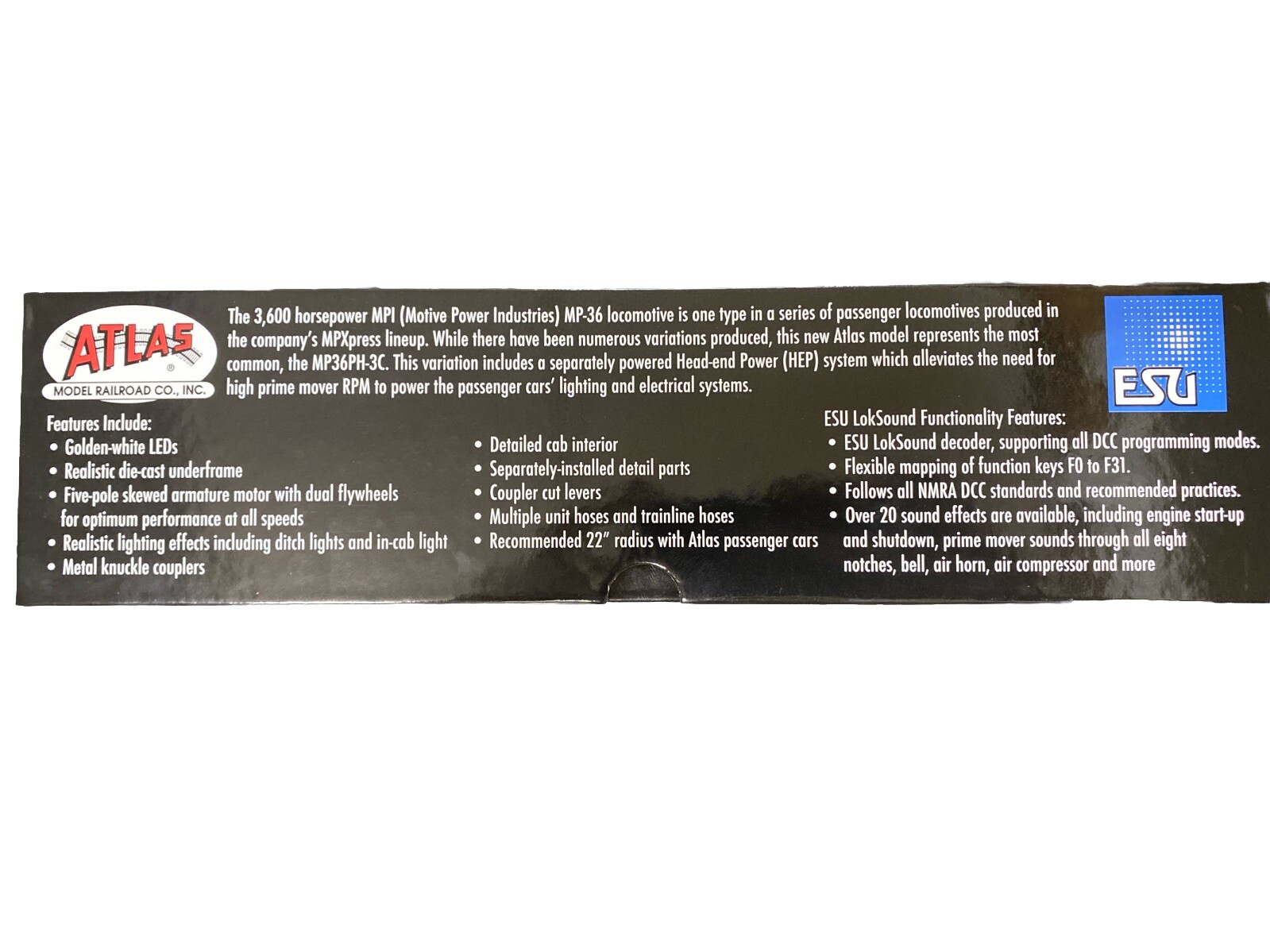 NEW Atlas Master Gold Series MP-36 Locomotive Metra #418