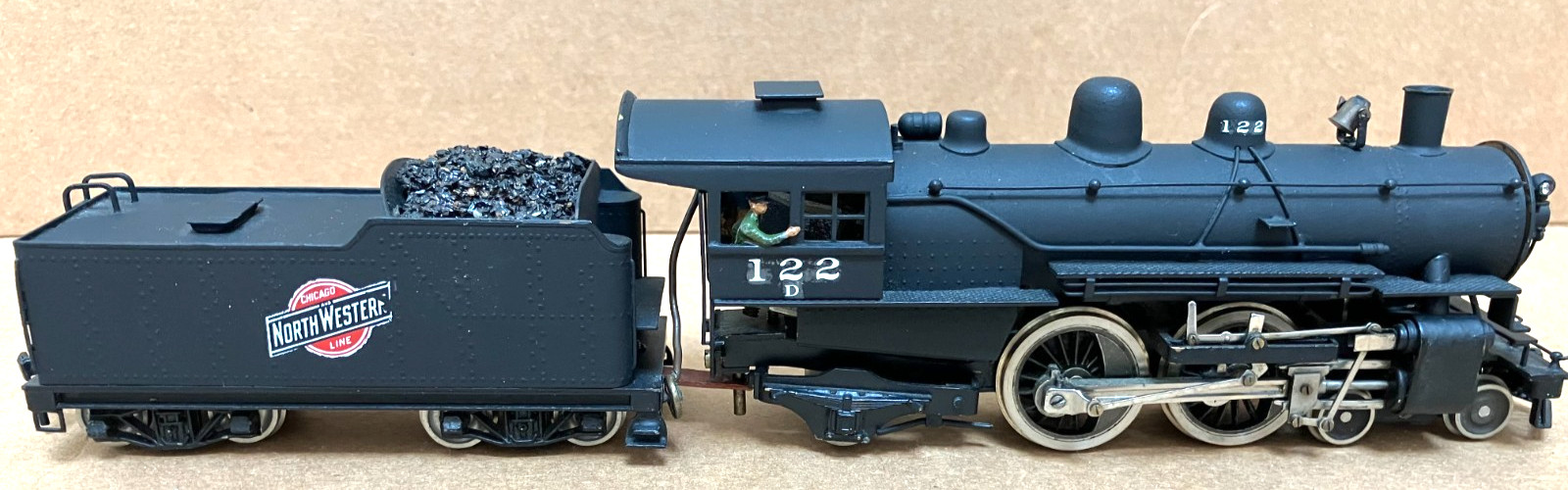 TENSHODO HO BRASS ATLANTIC 4-4-2 LOCOMOTIVE WITH TENDER.