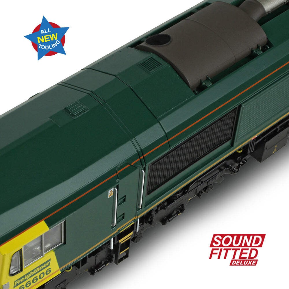 Bachmann 50-002SFX OO Gauge Class 66/6 66606 Freightliner Green (Sound Fitted De