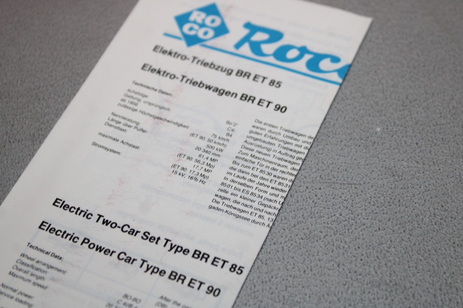 Roco 04185A Electric Railcar ET 90 02 DB AC HO Scale 1:87 OVP
