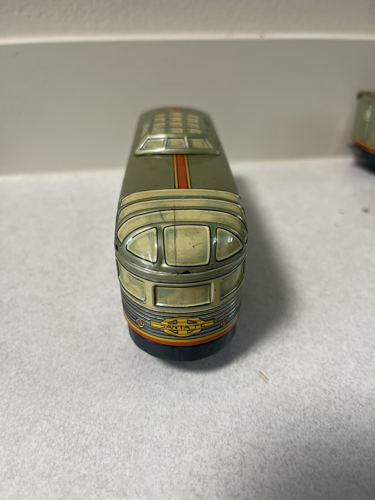 Vintage KDR Japan Tin Litho Santa Fe Diesel Train Battery Operated w/ Box