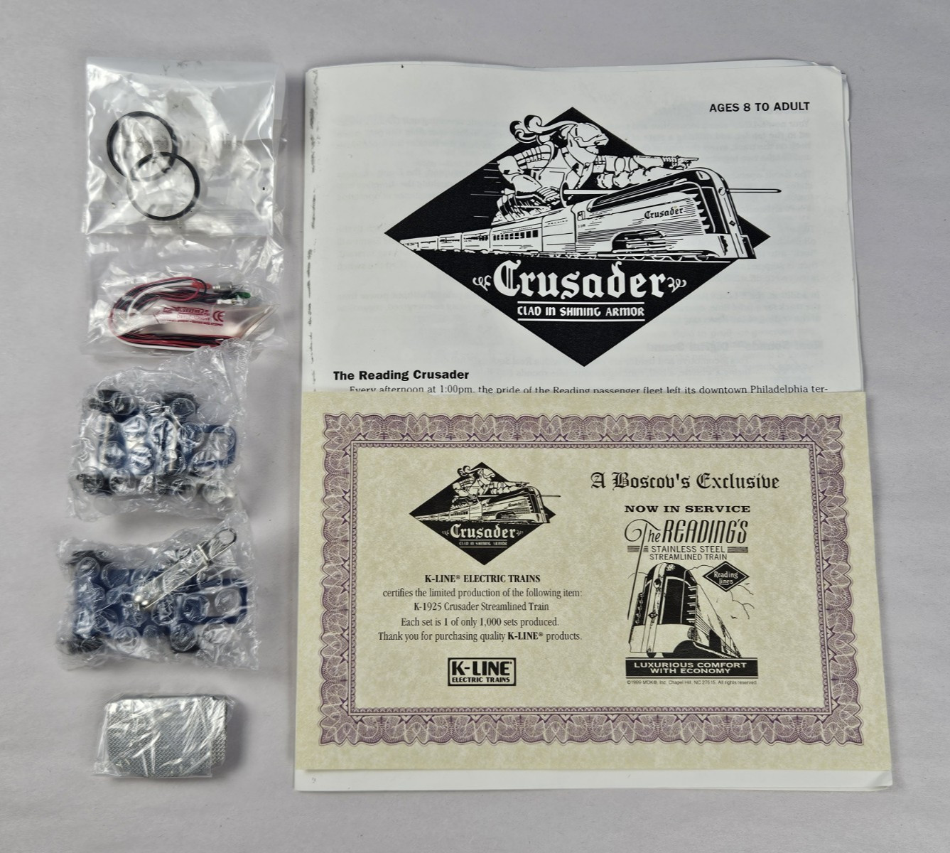 Used K-Line K-1925 O Gauge Reading Crusader Passenger Train Set Boscov’s 1/1000