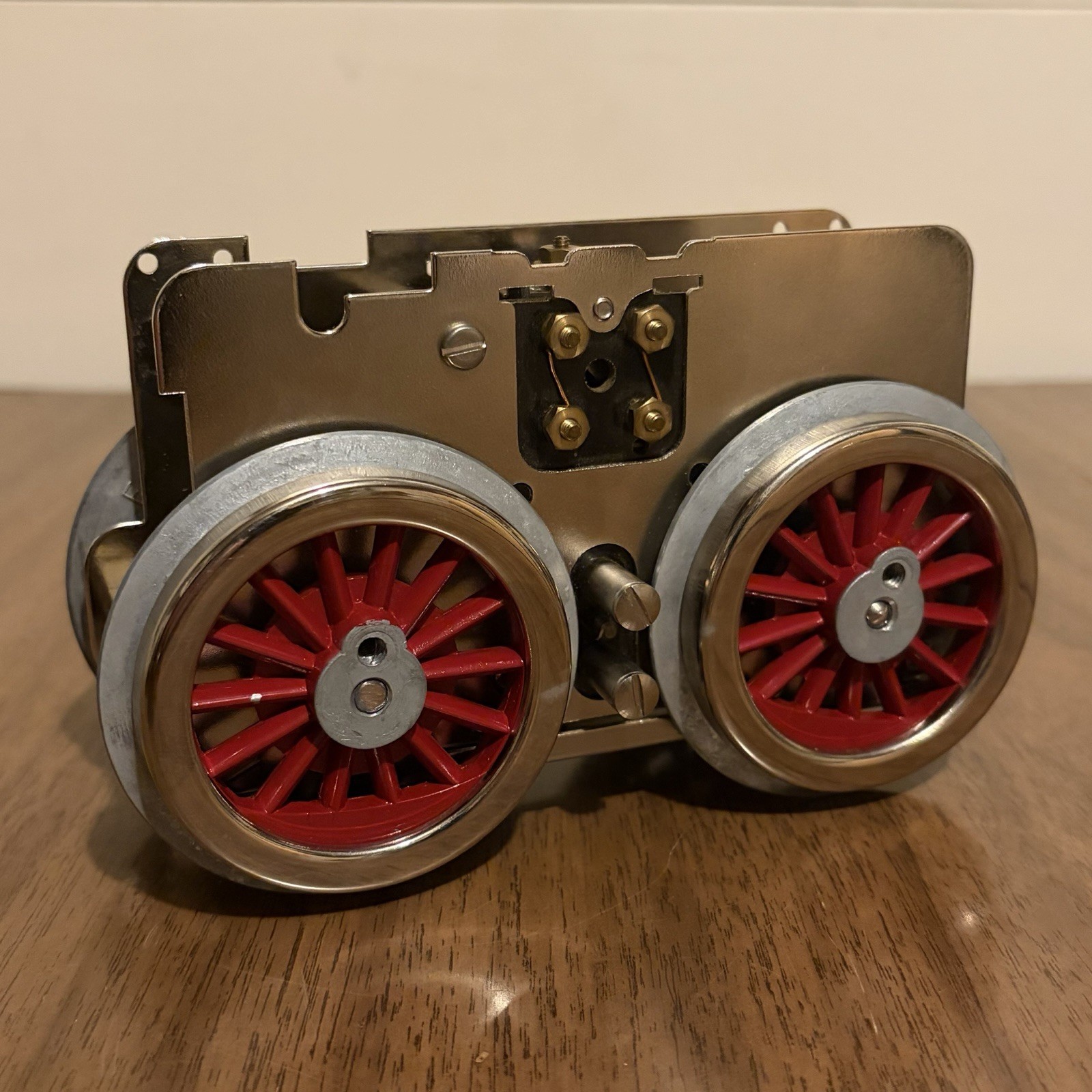 Vintage Model Locomotive Drive Chassis Motor Assembly Red Spoke Wheels