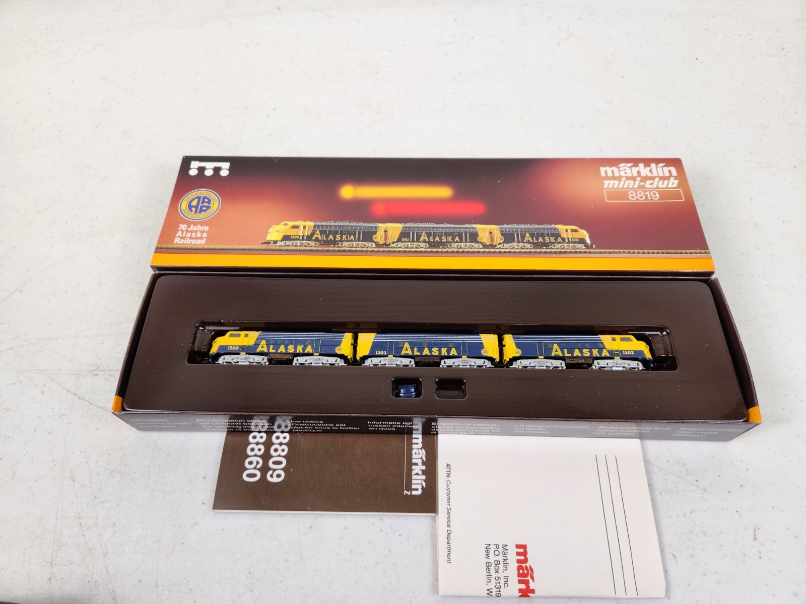 Marklin Mini-Club 8819 F7 A/B/A Engine set Alaska Z Scale With Original Box!!