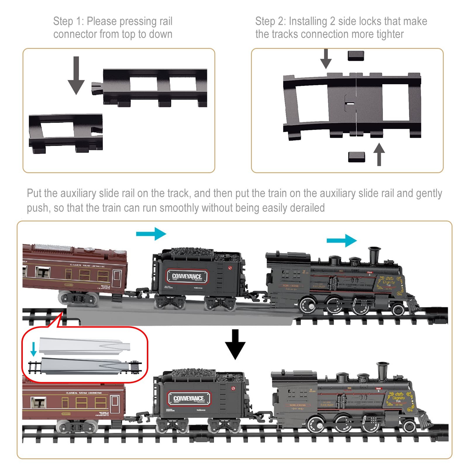 Electric Train Sets for 51.2″ X 30.7″, Green Rechargeable Set