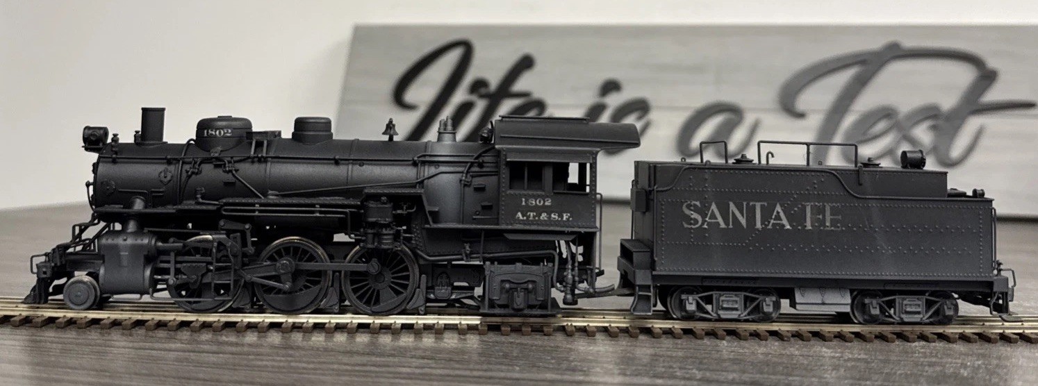 Balboa Scale Models HO Brass Prairie AT&SF 2-6-2 #1802 – Custom Painted & Used!