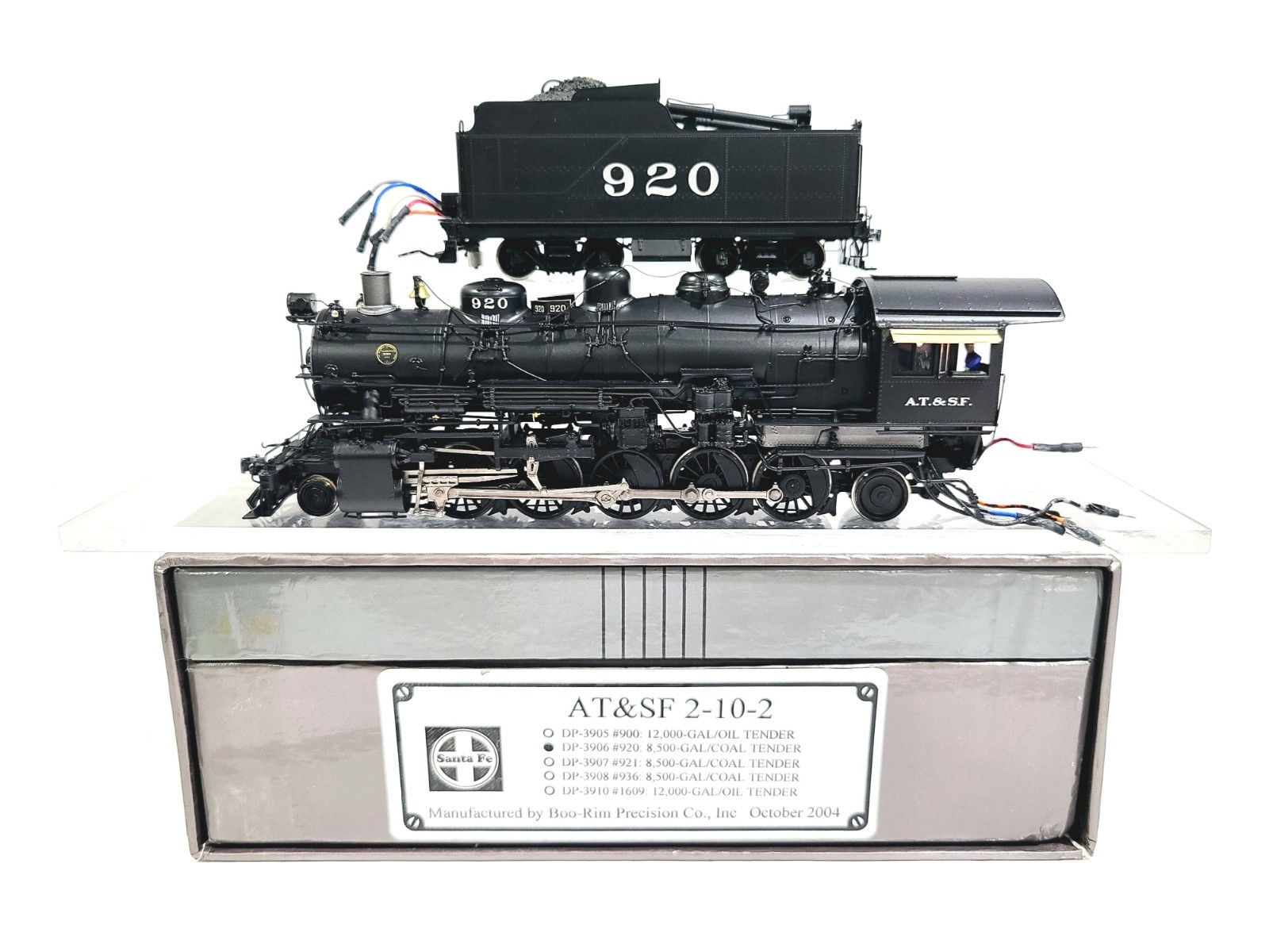 Division Point Boo-Rim AT&SF 2-10-2 Atchison Santa Fe #920 HO Brass #DP-3906 DCC