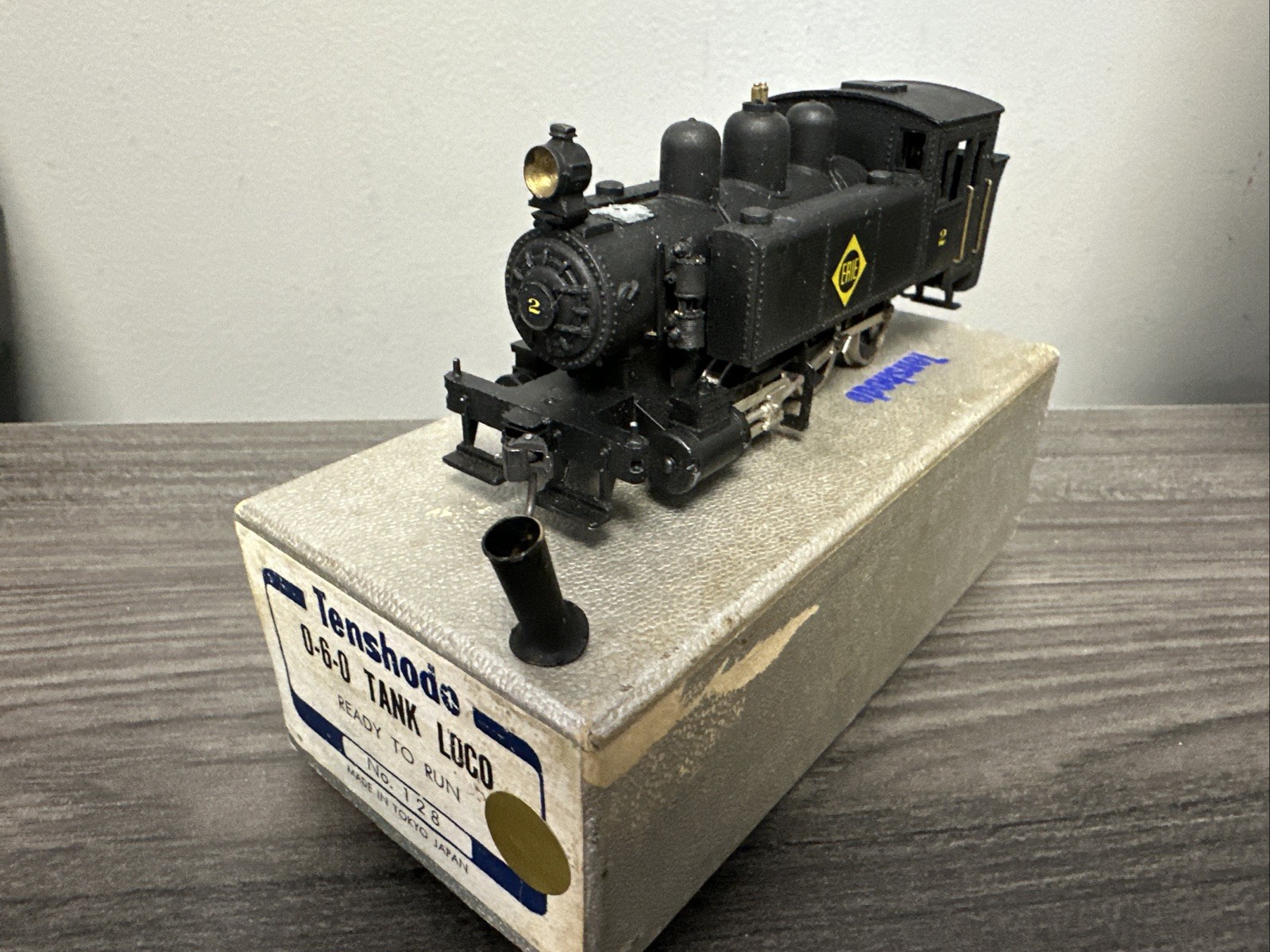 Tenshodo HO #128 0-6-0T Painted as Erie #2 DOES NOT RUN/NEEDS REPAIR & TLC