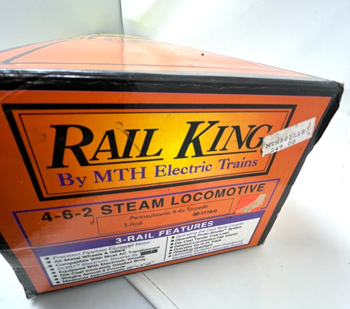 MTH RailKing 30-1118-0 Pennsylvania K-4s Torpedo 4-6-2 Steam Locomotive 3768