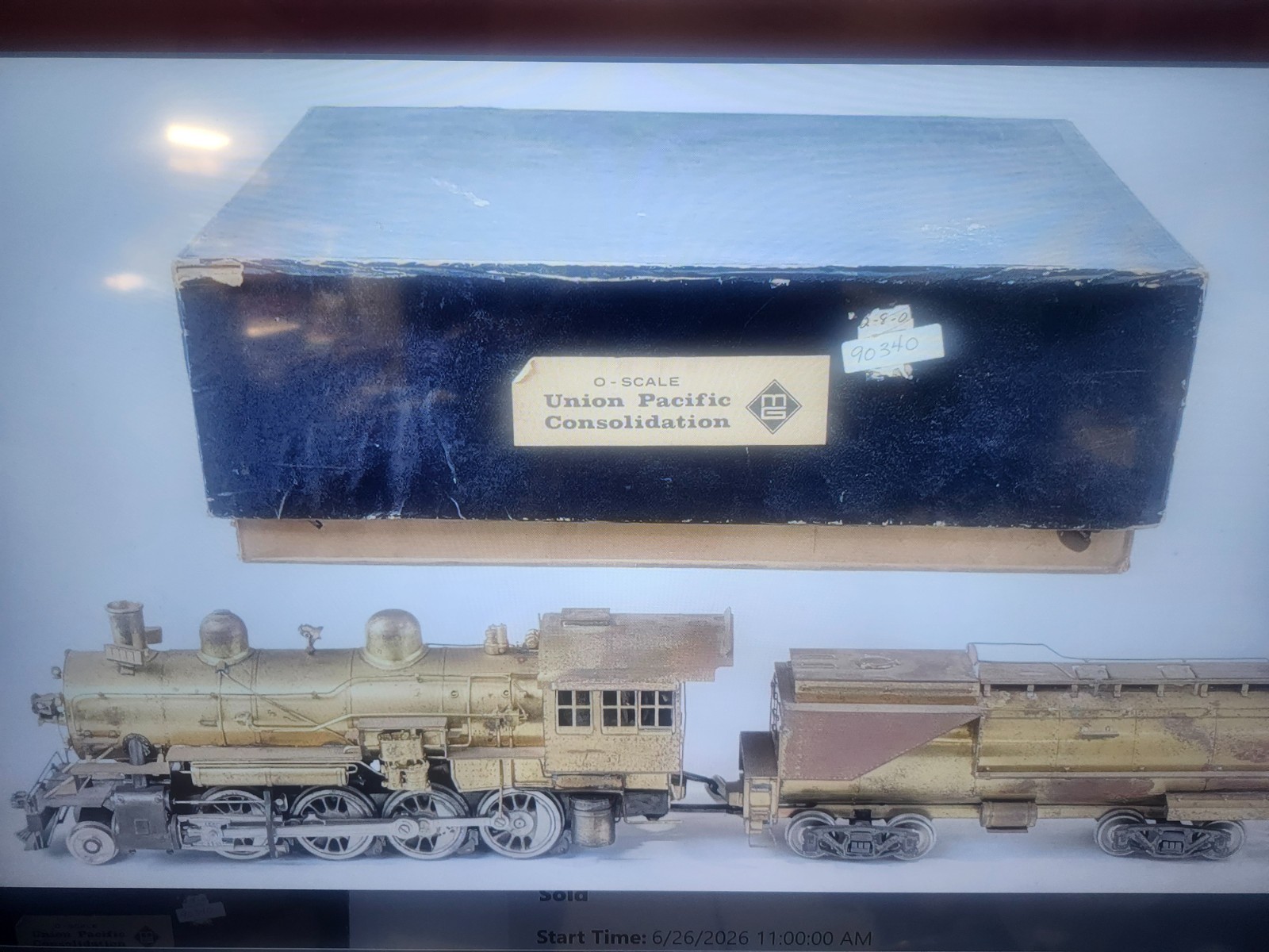 KTM Max Gray Brass Union Pacific 4-6-0 Consolidation Steam Locomotive & Tender O