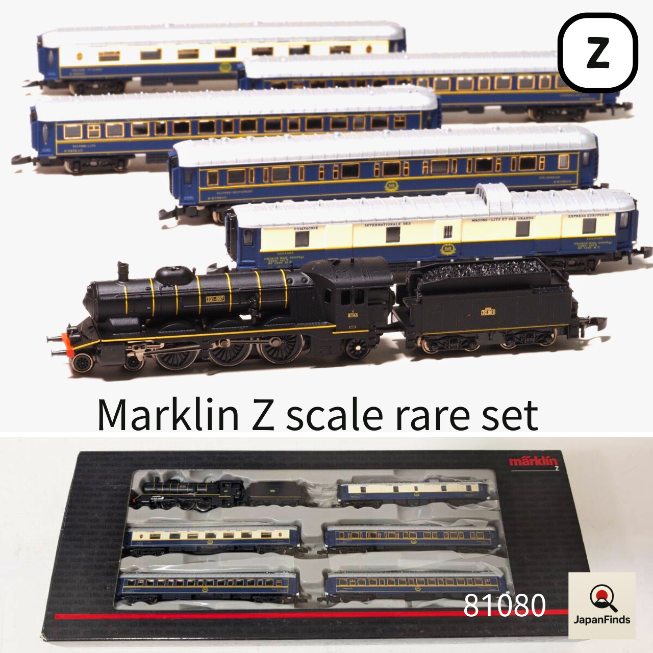 Marklin Z scale 81080 Orient Express Train Set mini-club International Coaches