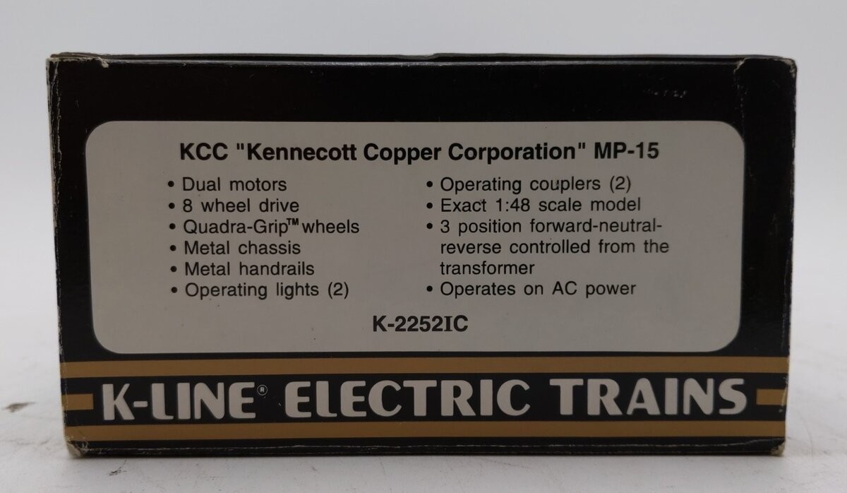 K-Line K2252IC O Kennecott Copper Corporation MP-15 Diesel Locomotive #906 LN