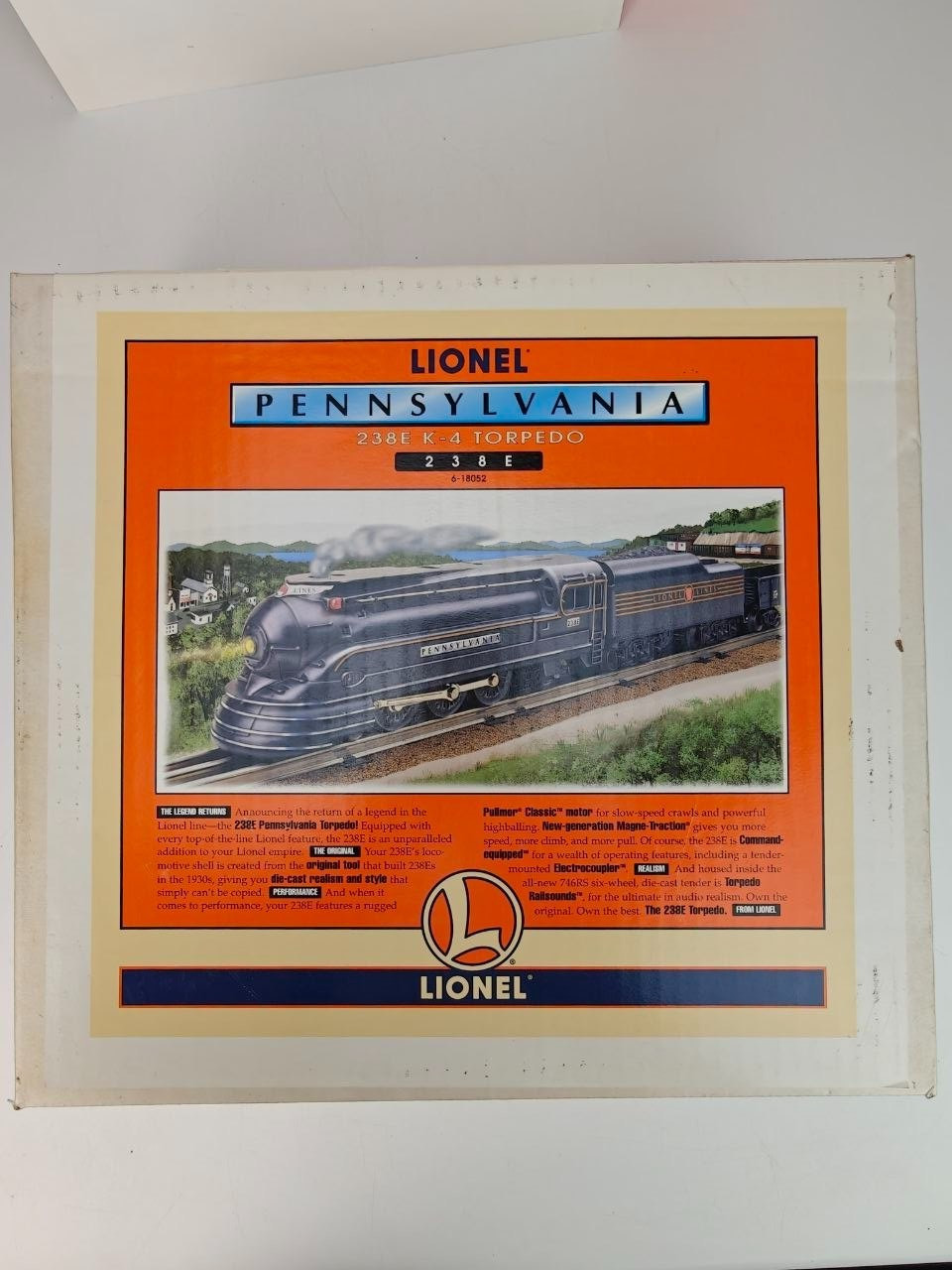 Lionel 6-18052 Pennsylvania Torpedo K4 Steam Locomotive # 238E w/ Lionel Letter