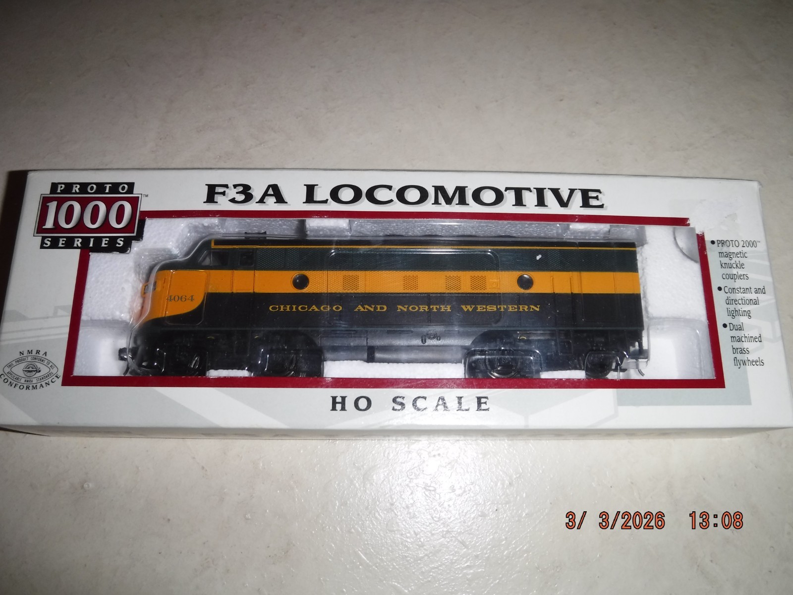 LIFE-LIKE PROTO 1000 HO CHICAGO & NORTH WESTERN F3A LOCOMOTIVE #4064 NOS – NEW!