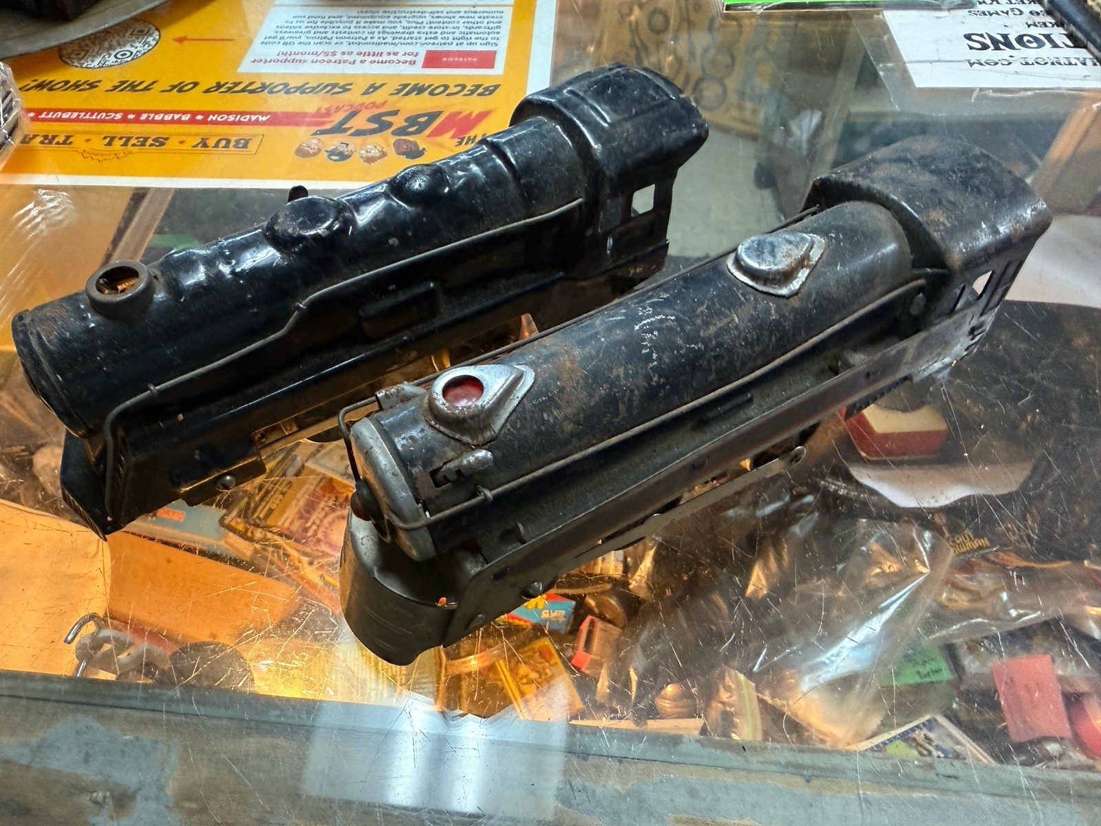 2x 1950’s 1940s Marx Black Locomotive O Gauge – Vintage Engine Train