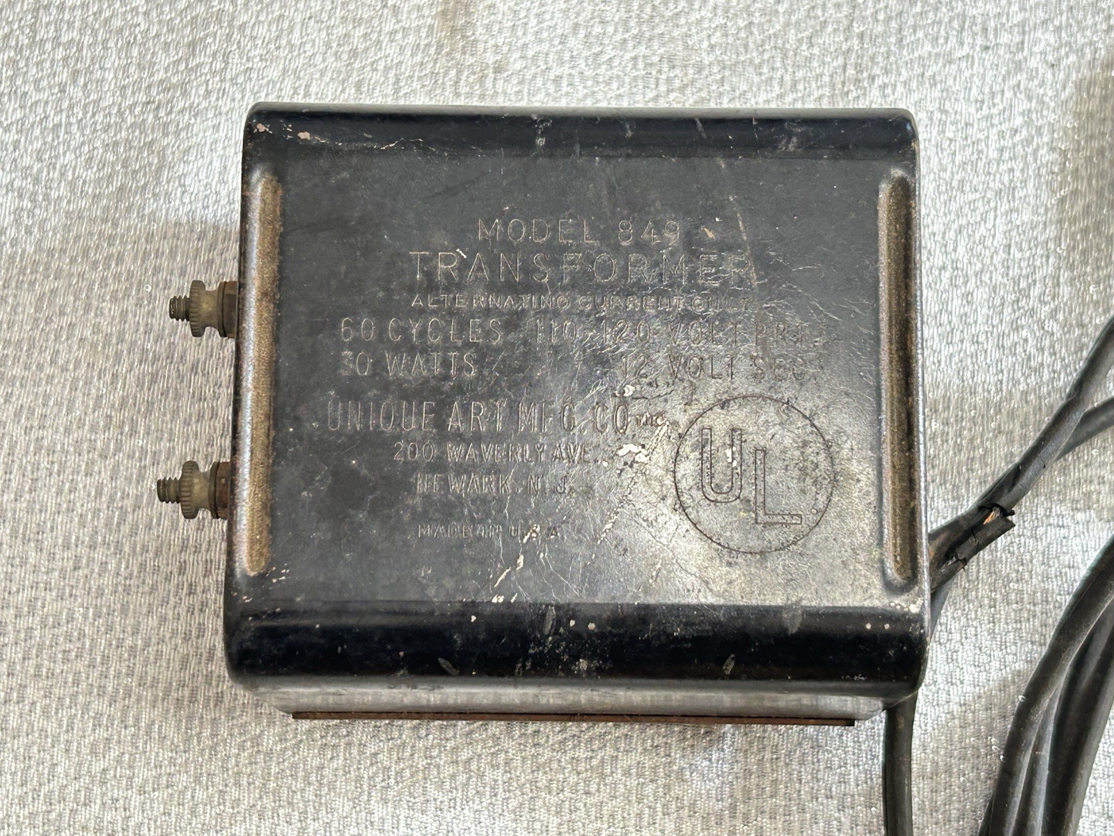 Vintage O Gauge Transformer Model 849 Unique Art MFG Company 1949-1951